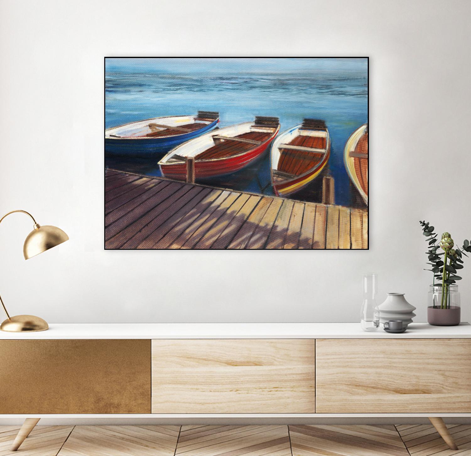 Row Boats by Joseph Cates on GIANT ART - brown nautical