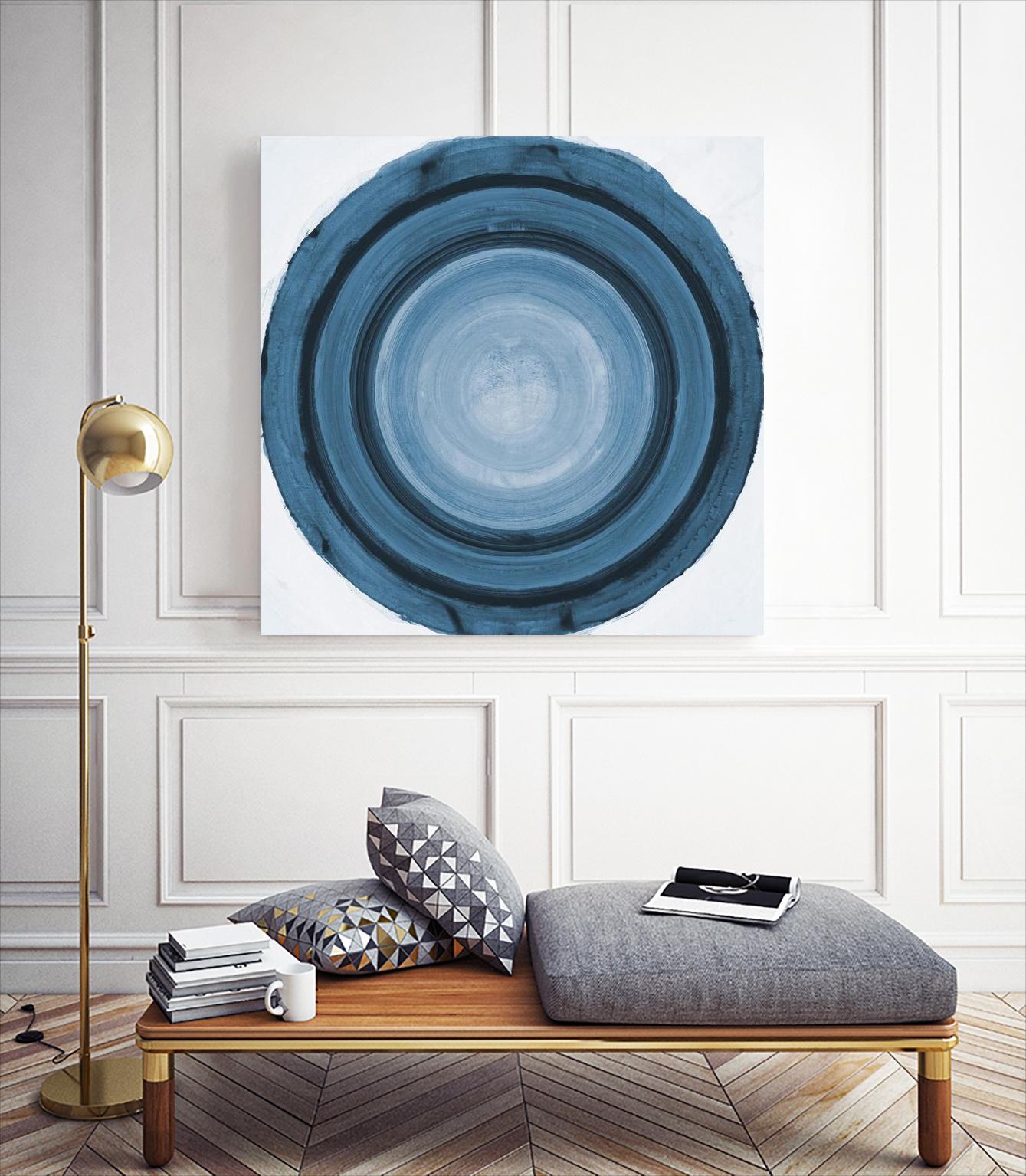 RINGS OF SUCCESS I by RANDY HIBBERD on GIANT ART - blue abstract saturn rings