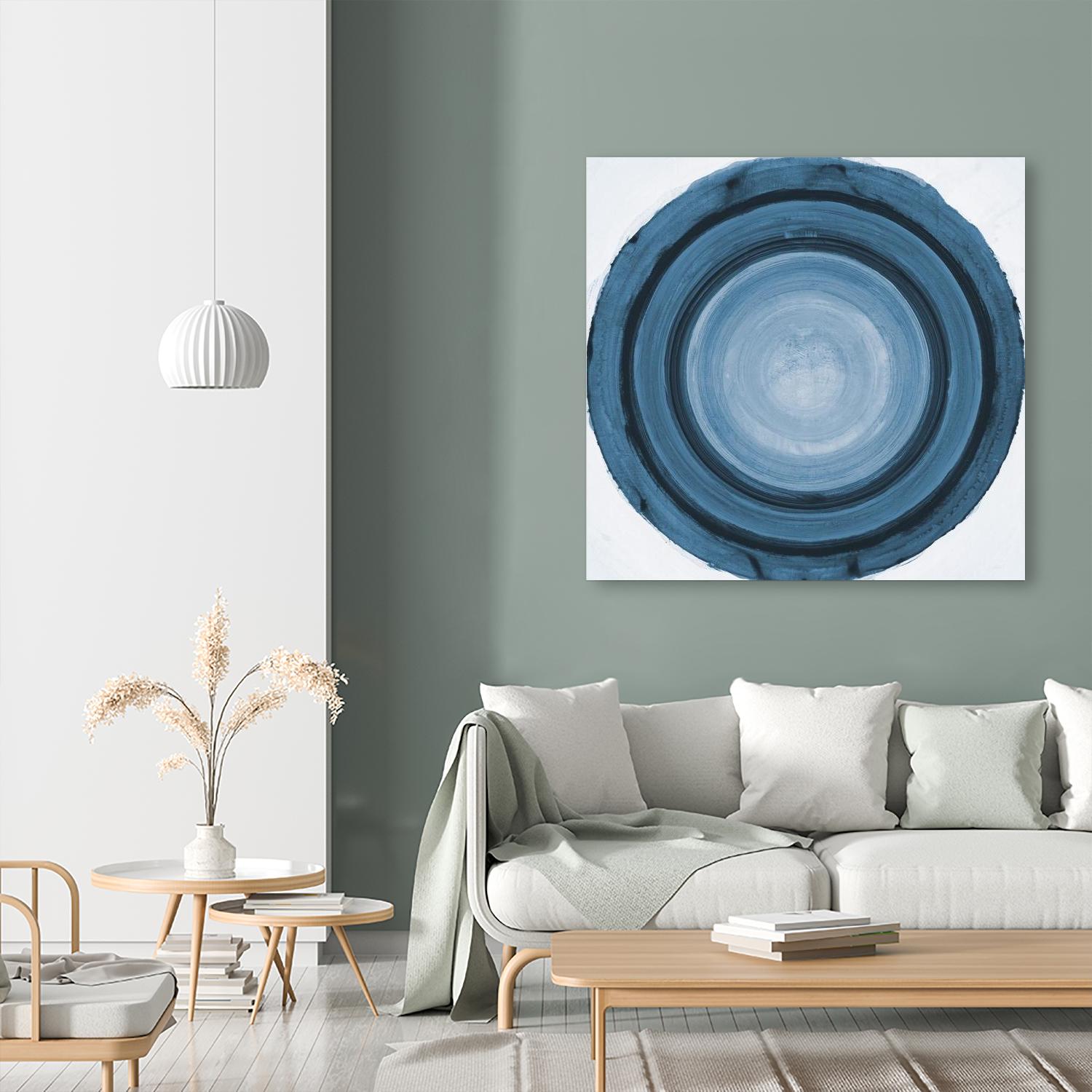 RINGS OF SUCCESS I by RANDY HIBBERD on GIANT ART - blue abstract saturn rings