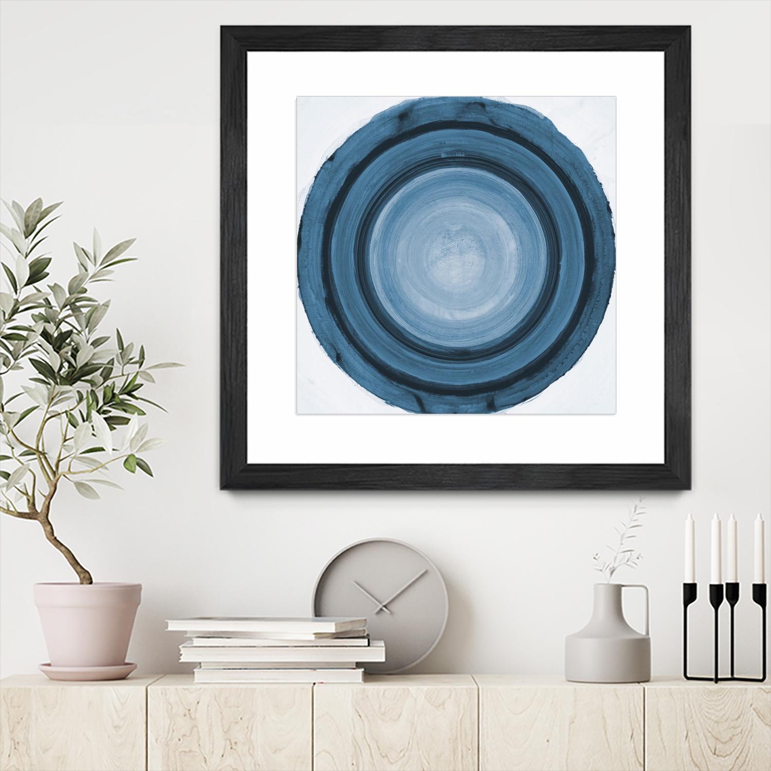 RINGS OF SUCCESS I by RANDY HIBBERD on GIANT ART - blue abstract abstract