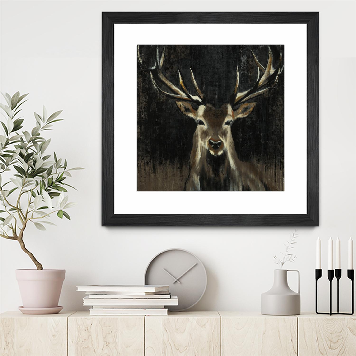 Young Buck by Liz Jardine on GIANT ART - black animals