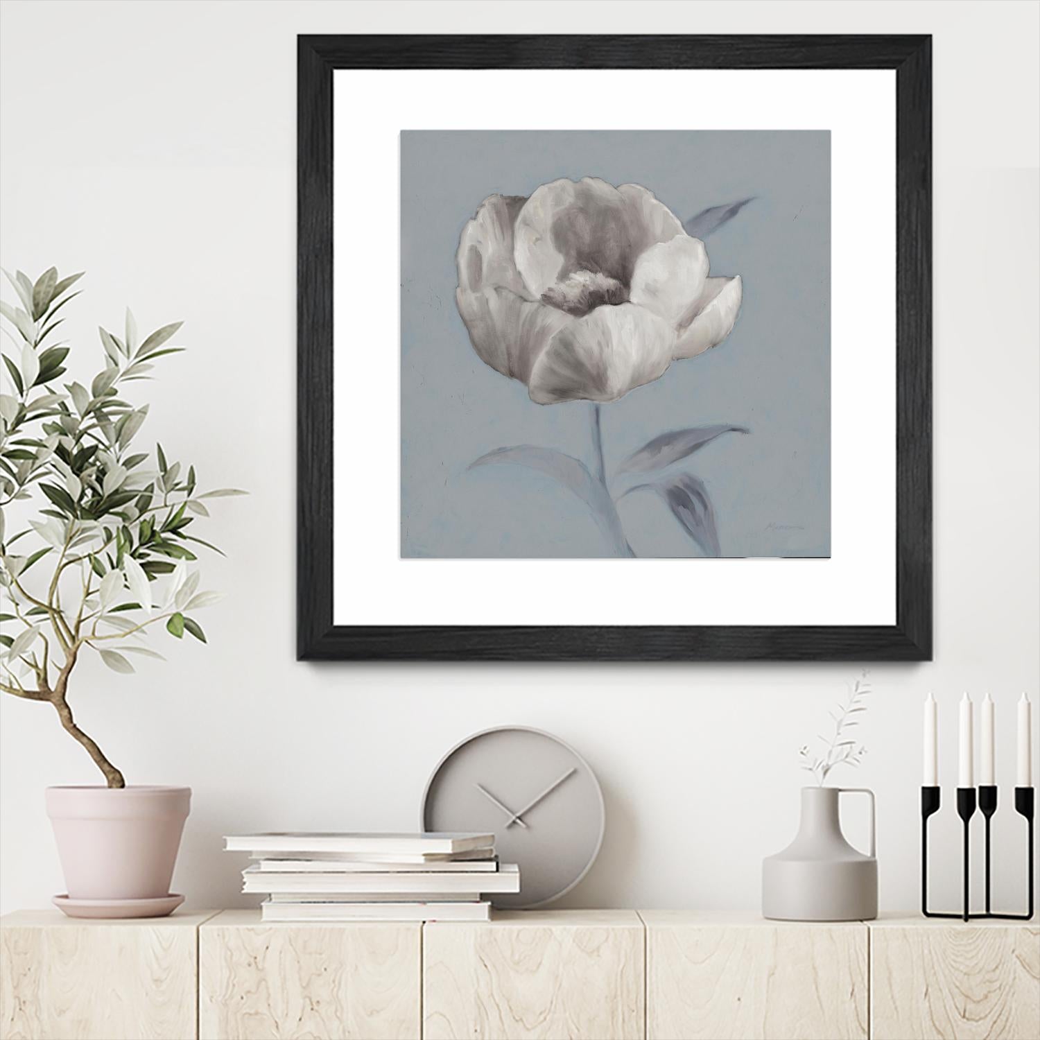 FLORAL SYMPOSIUM I by JUIANNE MARCOUX on GIANT ART - blue floral floral