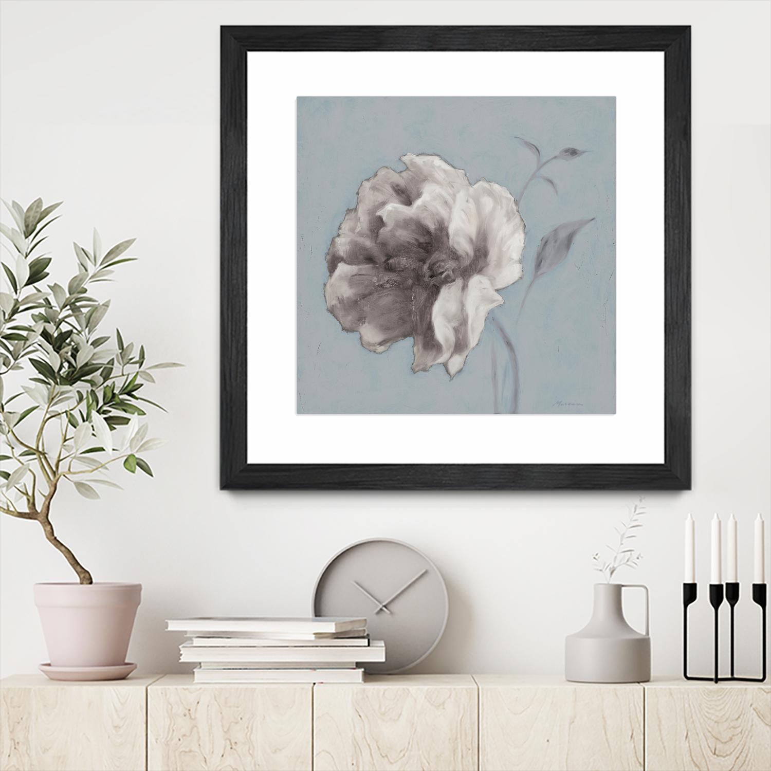 FLORAL SYMPOSIUM II by JUIANNE MARCOUX on GIANT ART - blue floral floral