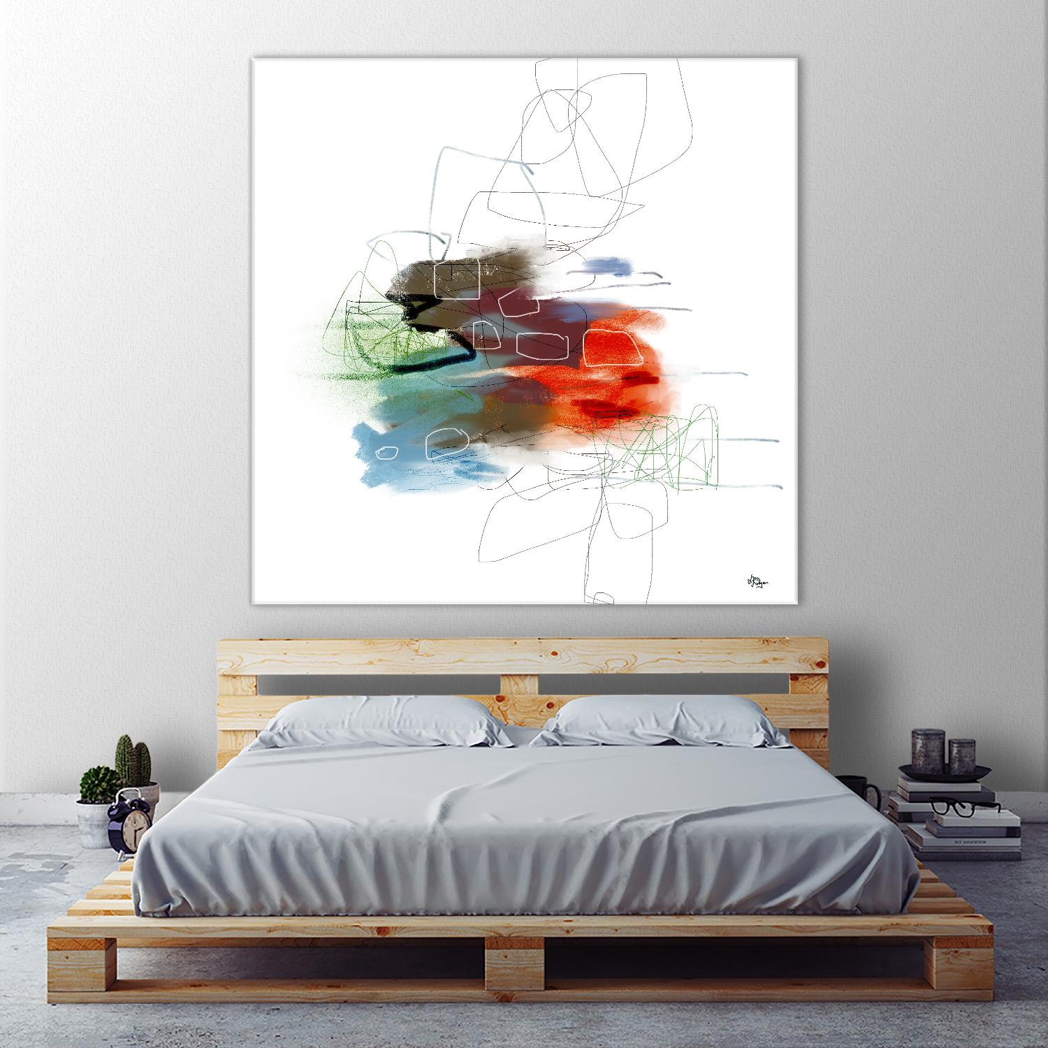 Loving Life I by Lisa Ridgers on GIANT ART - reds, blues abstract