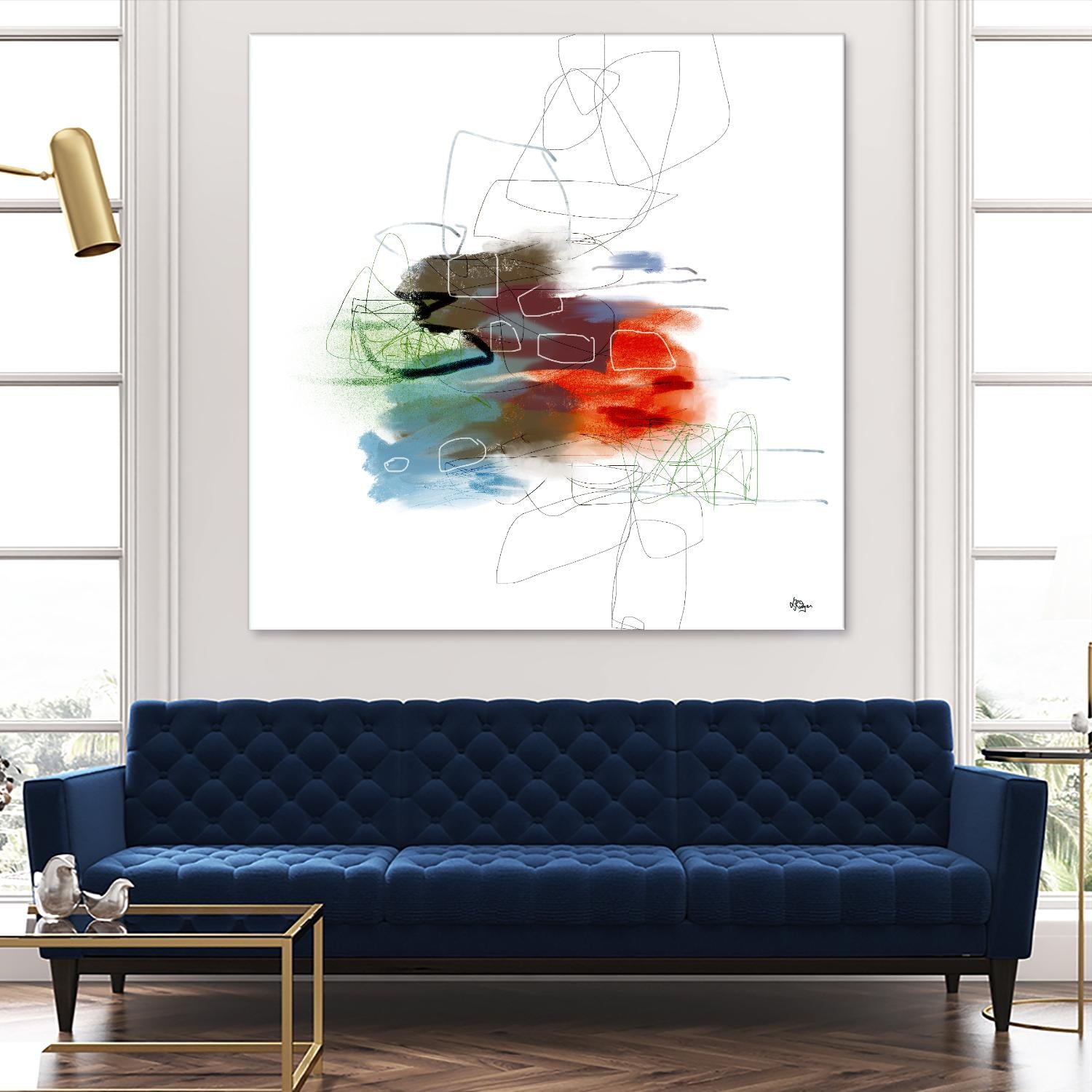 Loving Life I by Lisa Ridgers on GIANT ART - reds, blues abstract