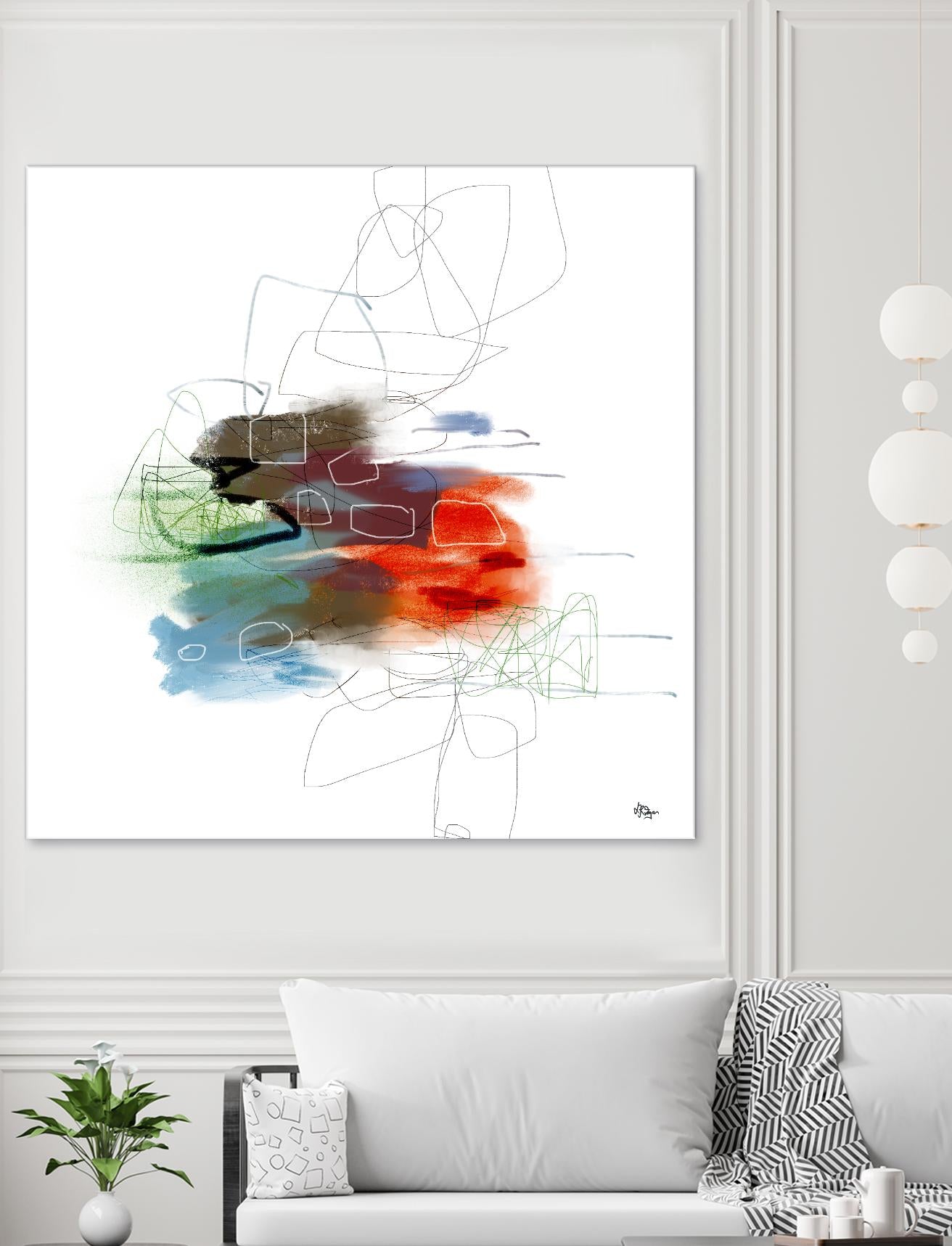 Loving Life I by Lisa Ridgers on GIANT ART - reds, blues abstract