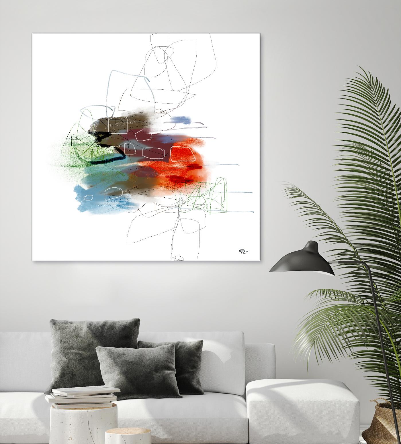 Loving Life I by Lisa Ridgers on GIANT ART - reds, blues abstract