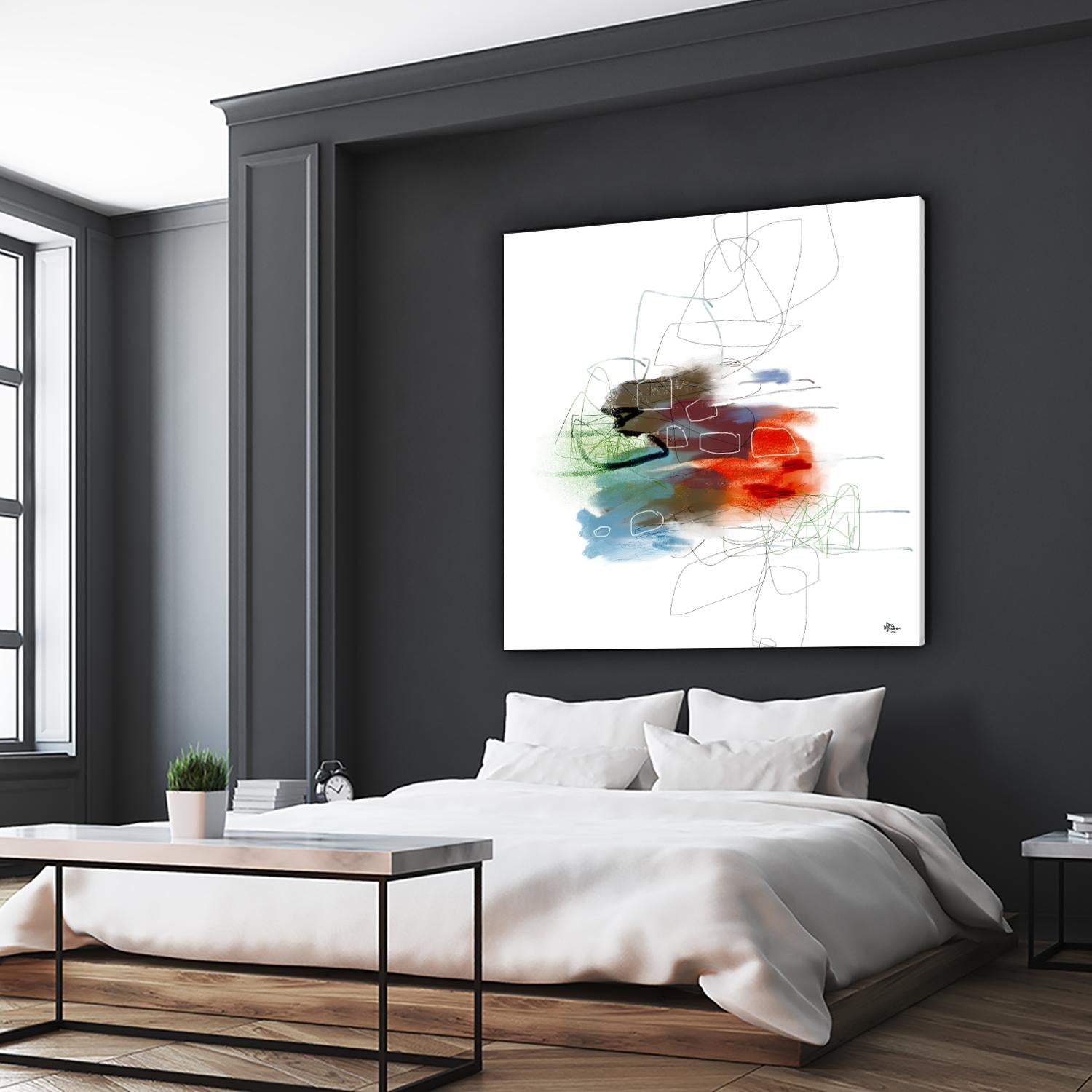 Loving Life I by Lisa Ridgers on GIANT ART - reds, blues abstract