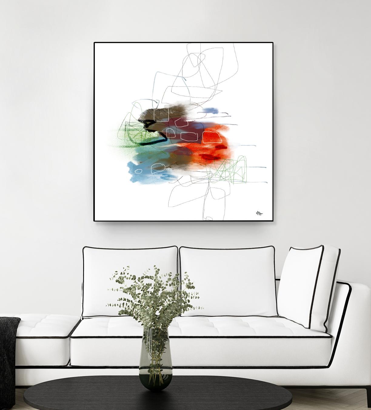 Loving Life I by Lisa Ridgers on GIANT ART - reds, blues abstract