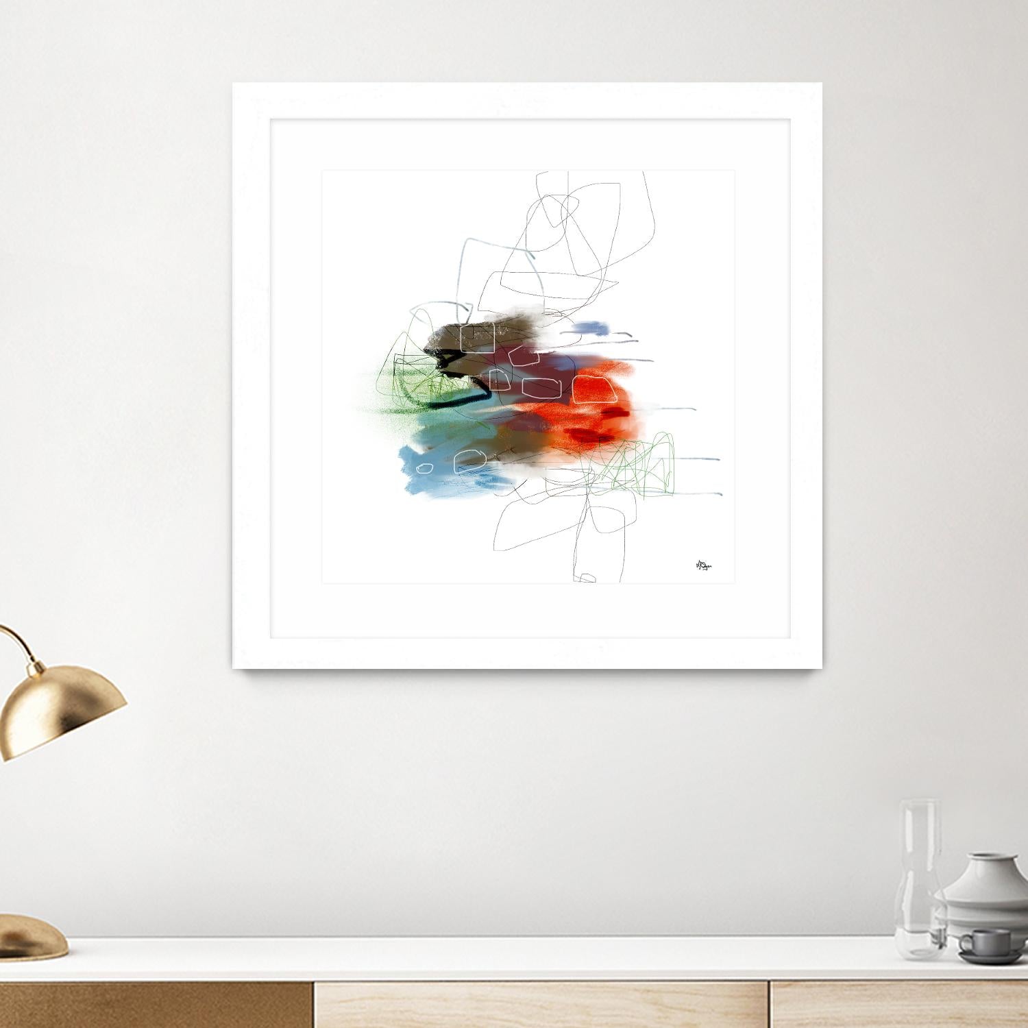 Loving Life I by Lisa Ridgers on GIANT ART - reds, blues abstract