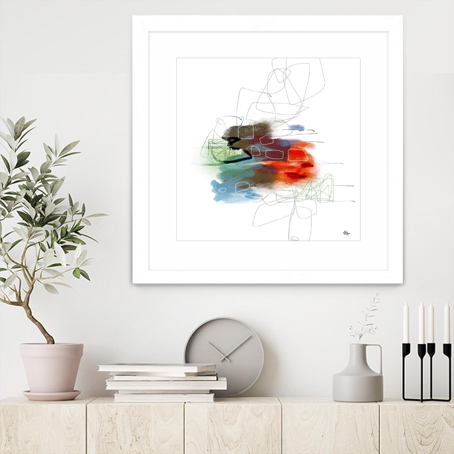 Loving Life I by Lisa Ridgers on GIANT ART - reds, blues abstract