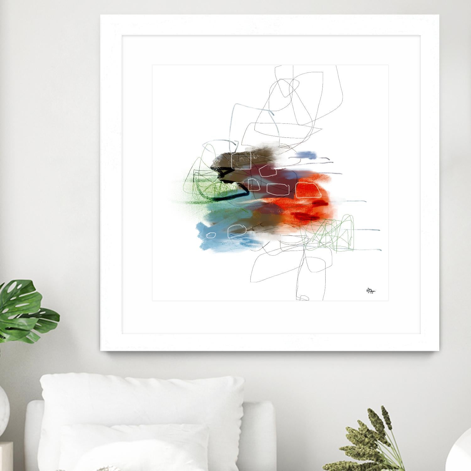 Loving Life I by Lisa Ridgers on GIANT ART - reds, blues abstract