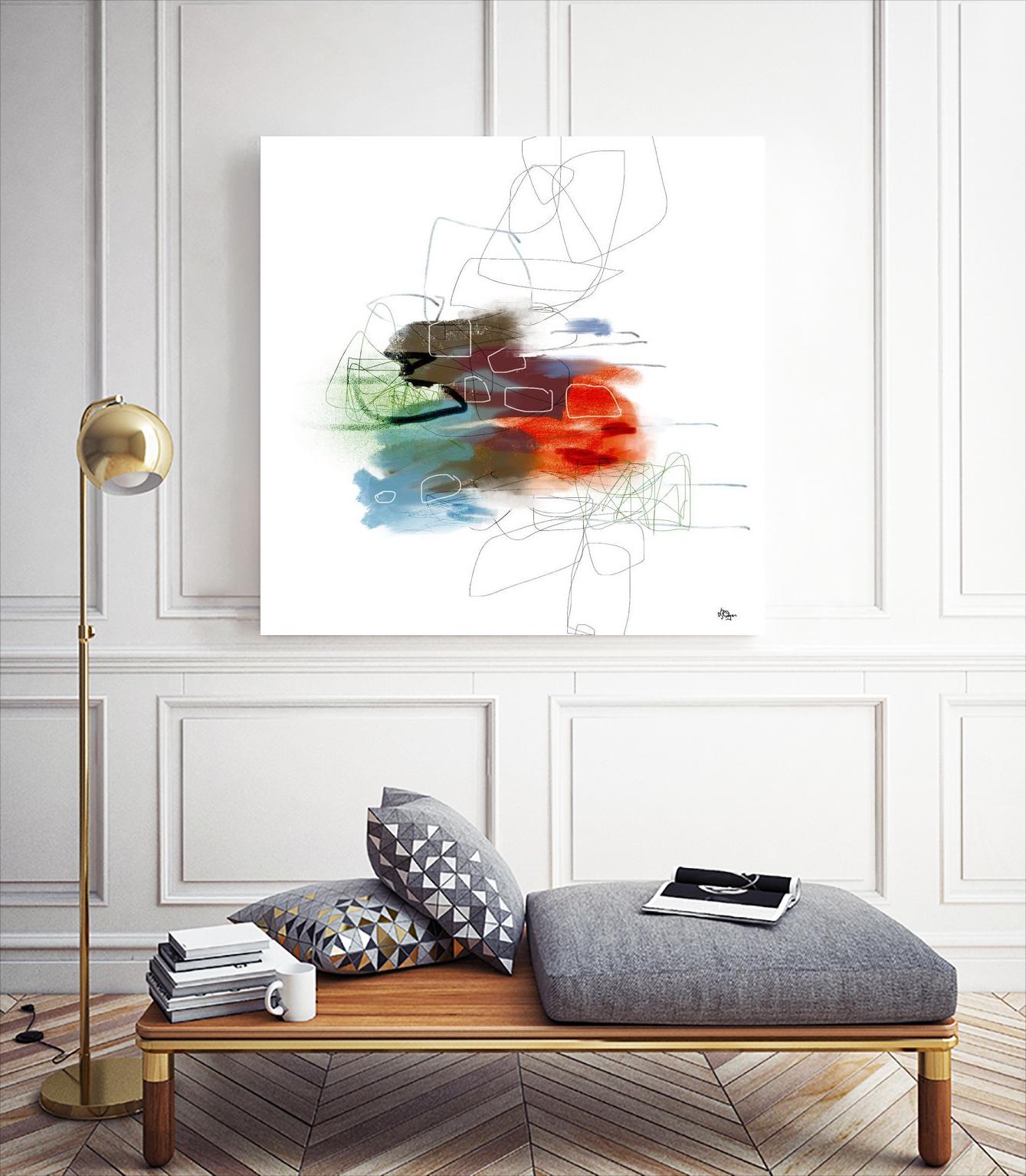 Loving Life I by Lisa Ridgers on GIANT ART - reds, blues abstract