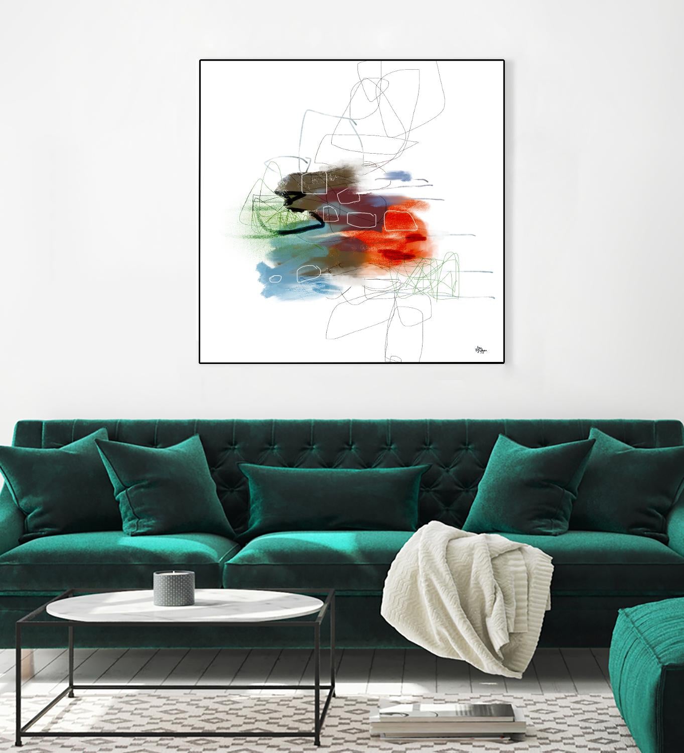 Loving Life I by Lisa Ridgers on GIANT ART - reds, blues abstract