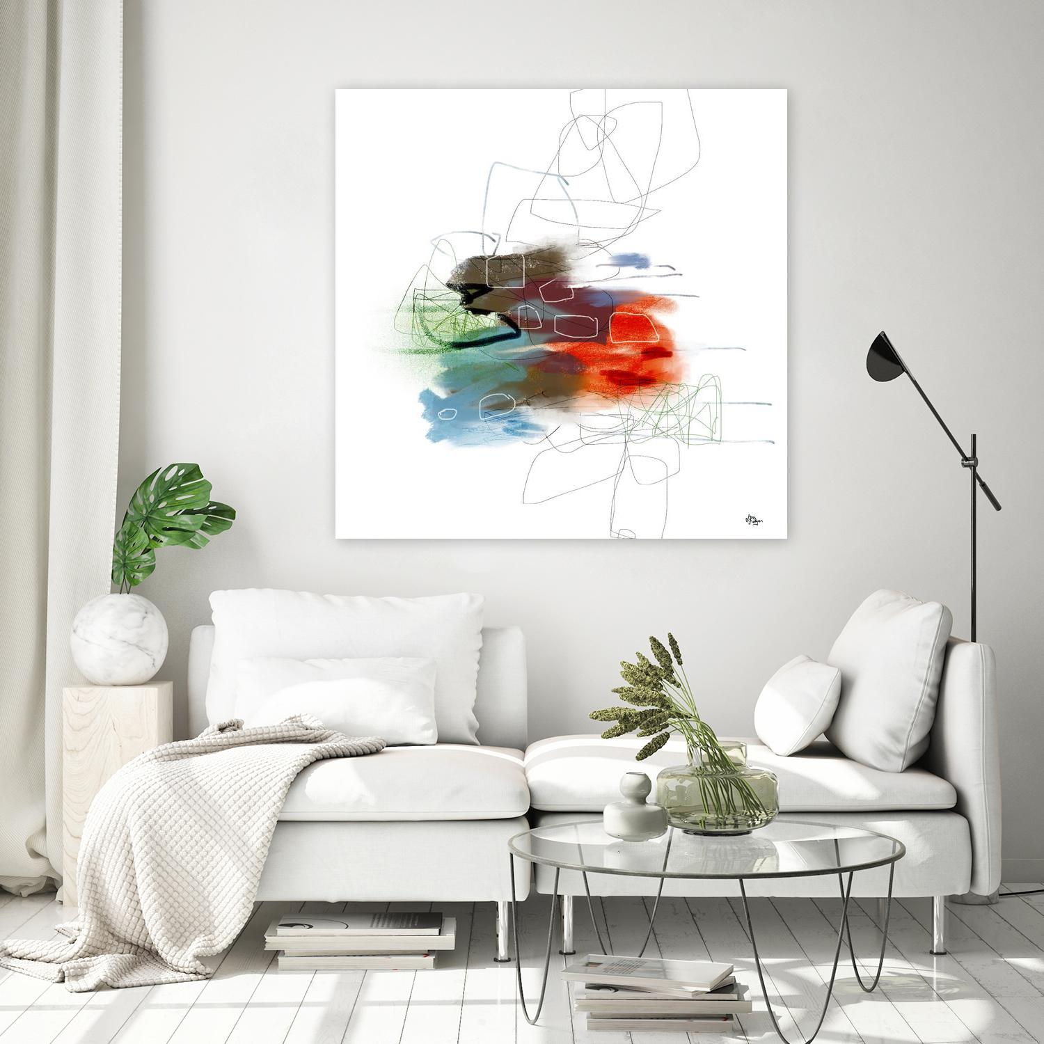 Loving Life I by Lisa Ridgers on GIANT ART - reds, blues abstract