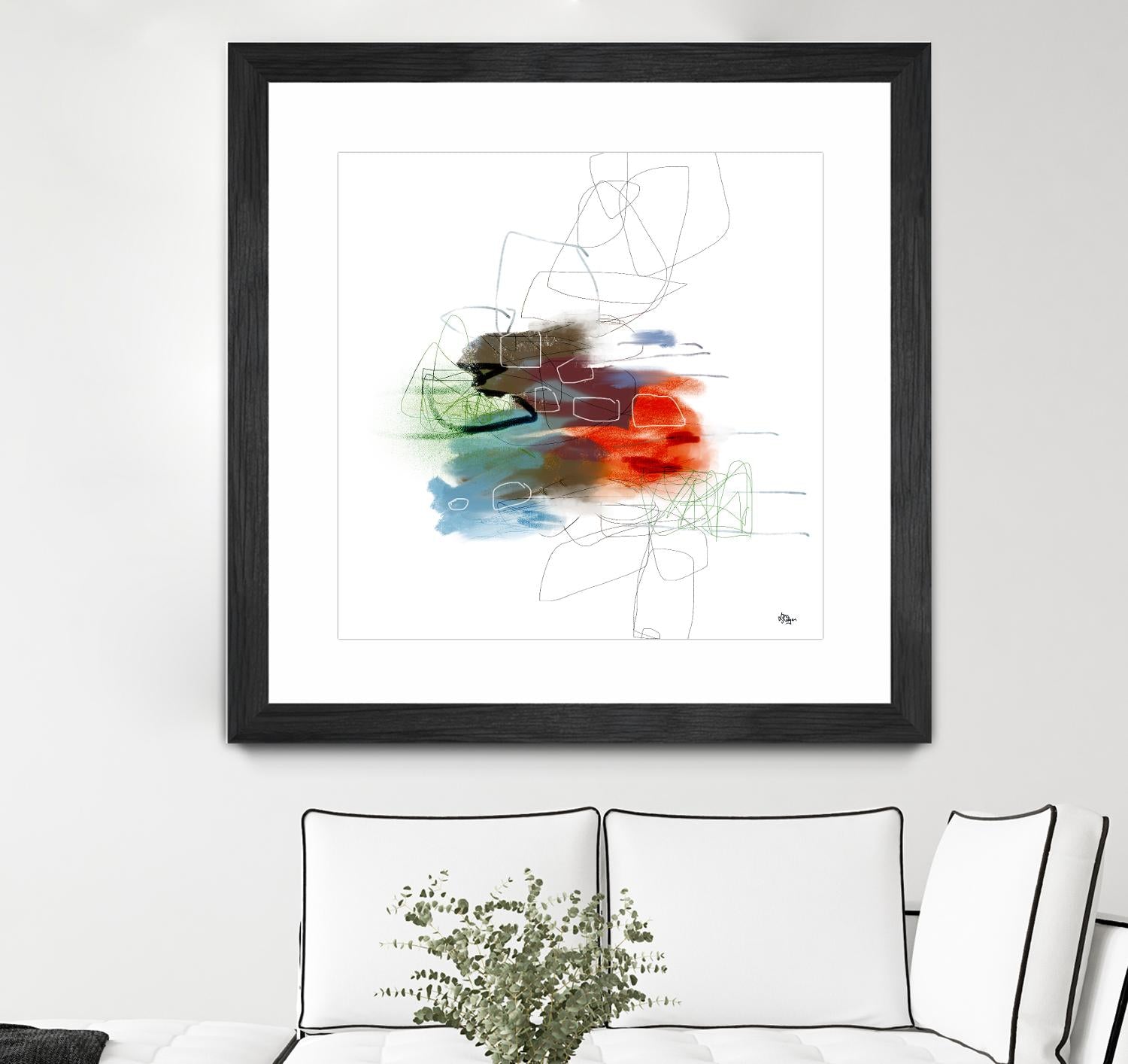 Loving Life I by Lisa Ridgers on GIANT ART - reds, blues abstract