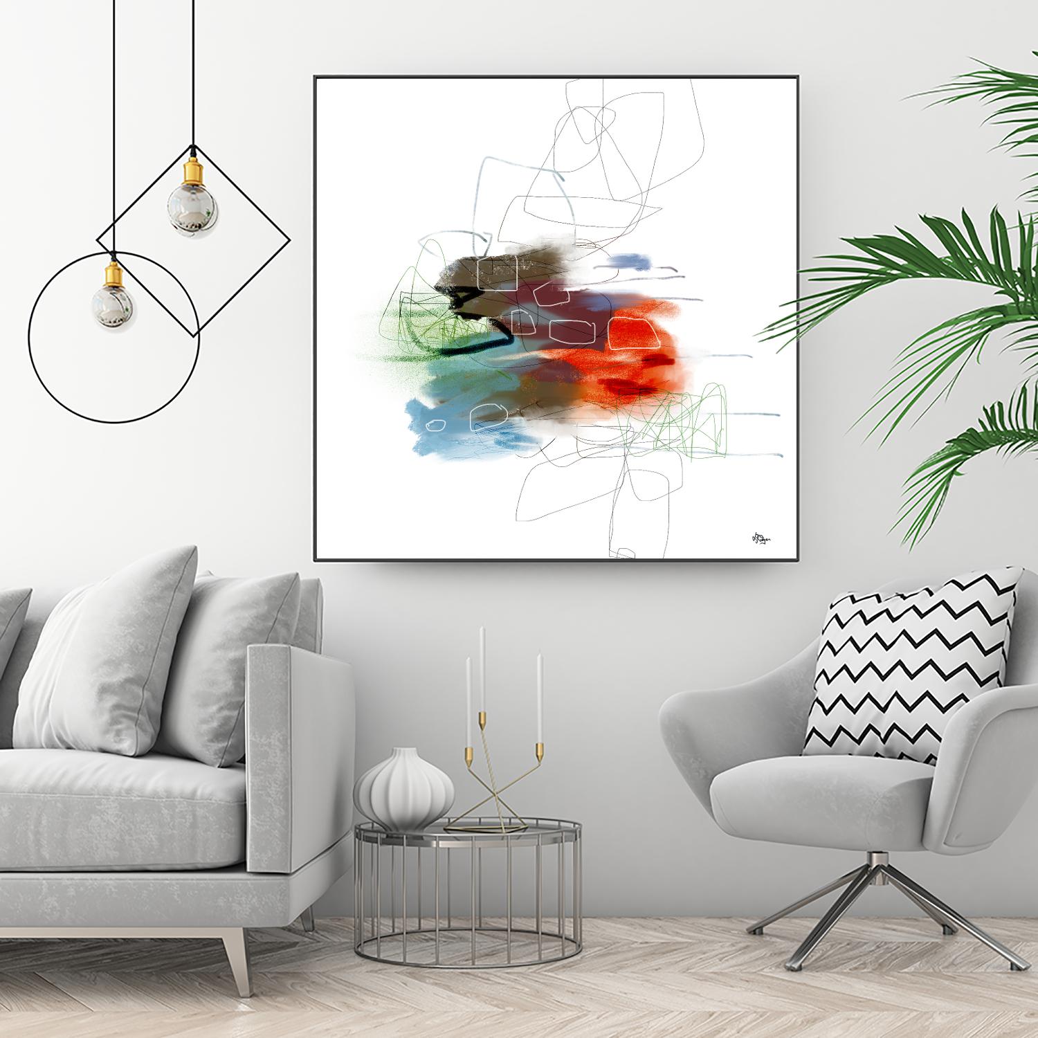 Loving Life I by Lisa Ridgers on GIANT ART - reds, blues abstract