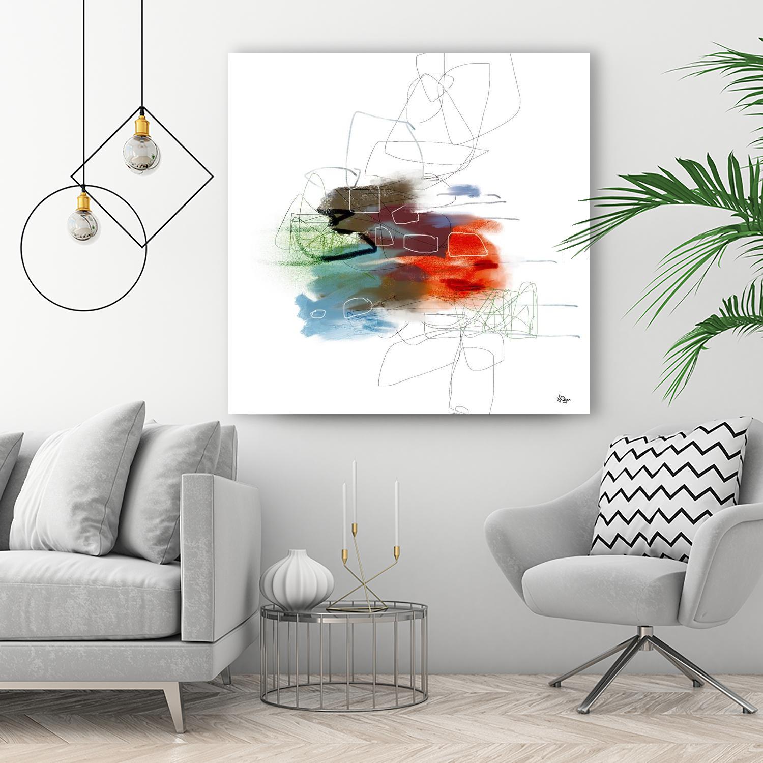 Loving Life I by Lisa Ridgers on GIANT ART - reds, blues abstract