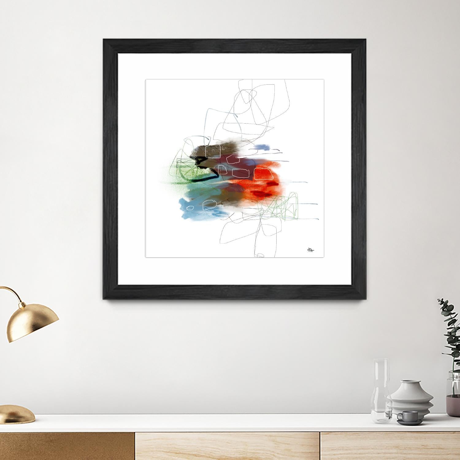 Loving Life I by Lisa Ridgers on GIANT ART - reds, blues abstract