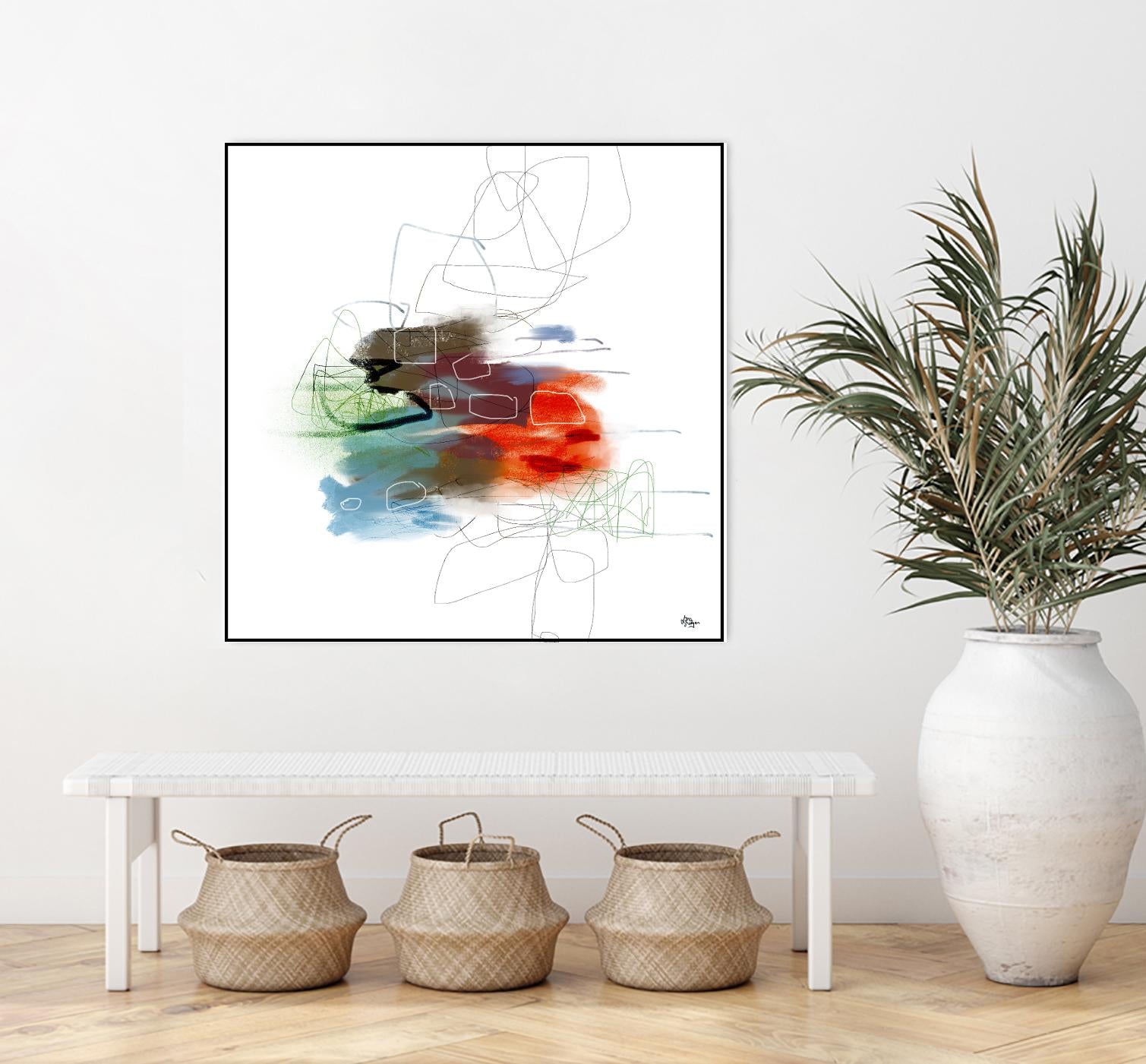 Loving Life I by Lisa Ridgers on GIANT ART - reds, blues abstract