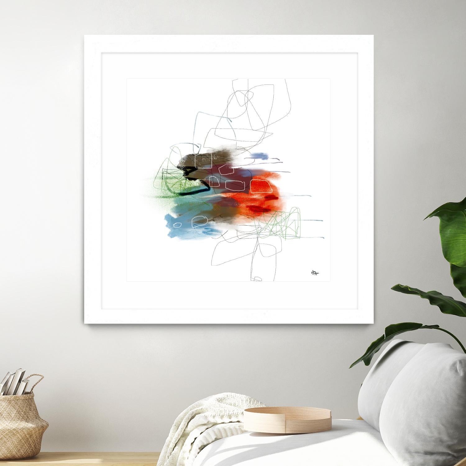 Loving Life I by Lisa Ridgers on GIANT ART - reds, blues abstract