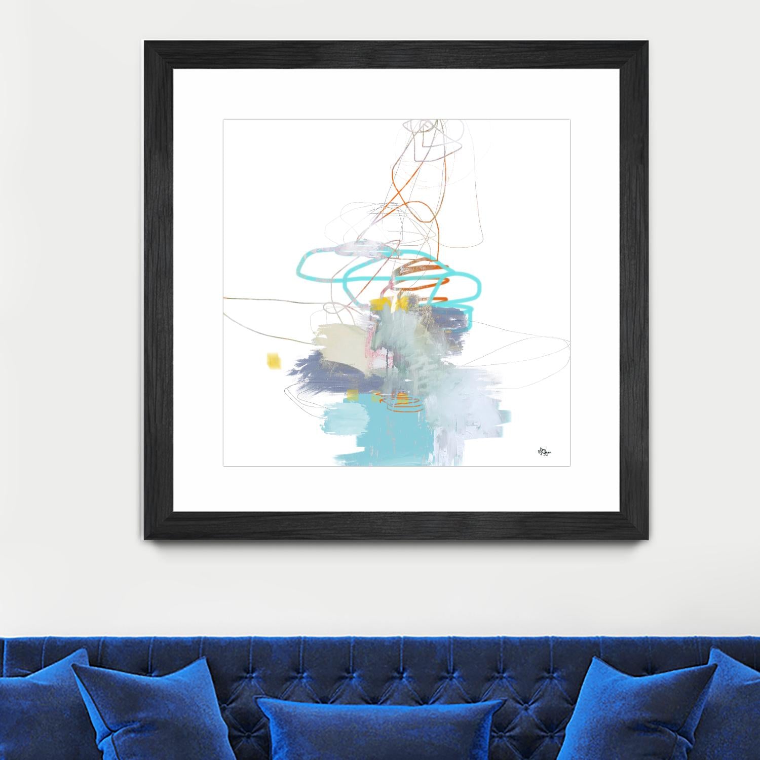 Loving Life V by Lisa Ridgers on GIANT ART - whites & creams, blues abstract