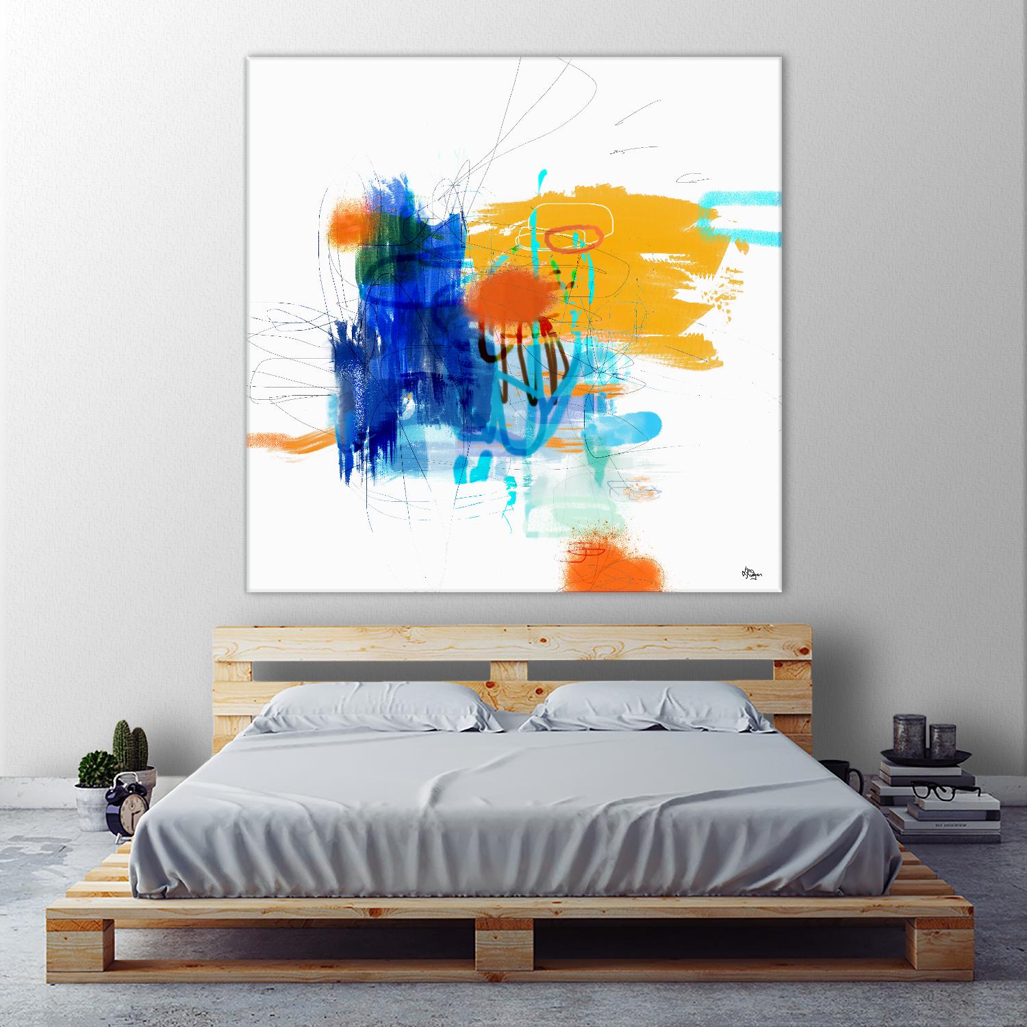 Loving Life VI by Lisa Ridgers on GIANT ART - yellows, blues abstract