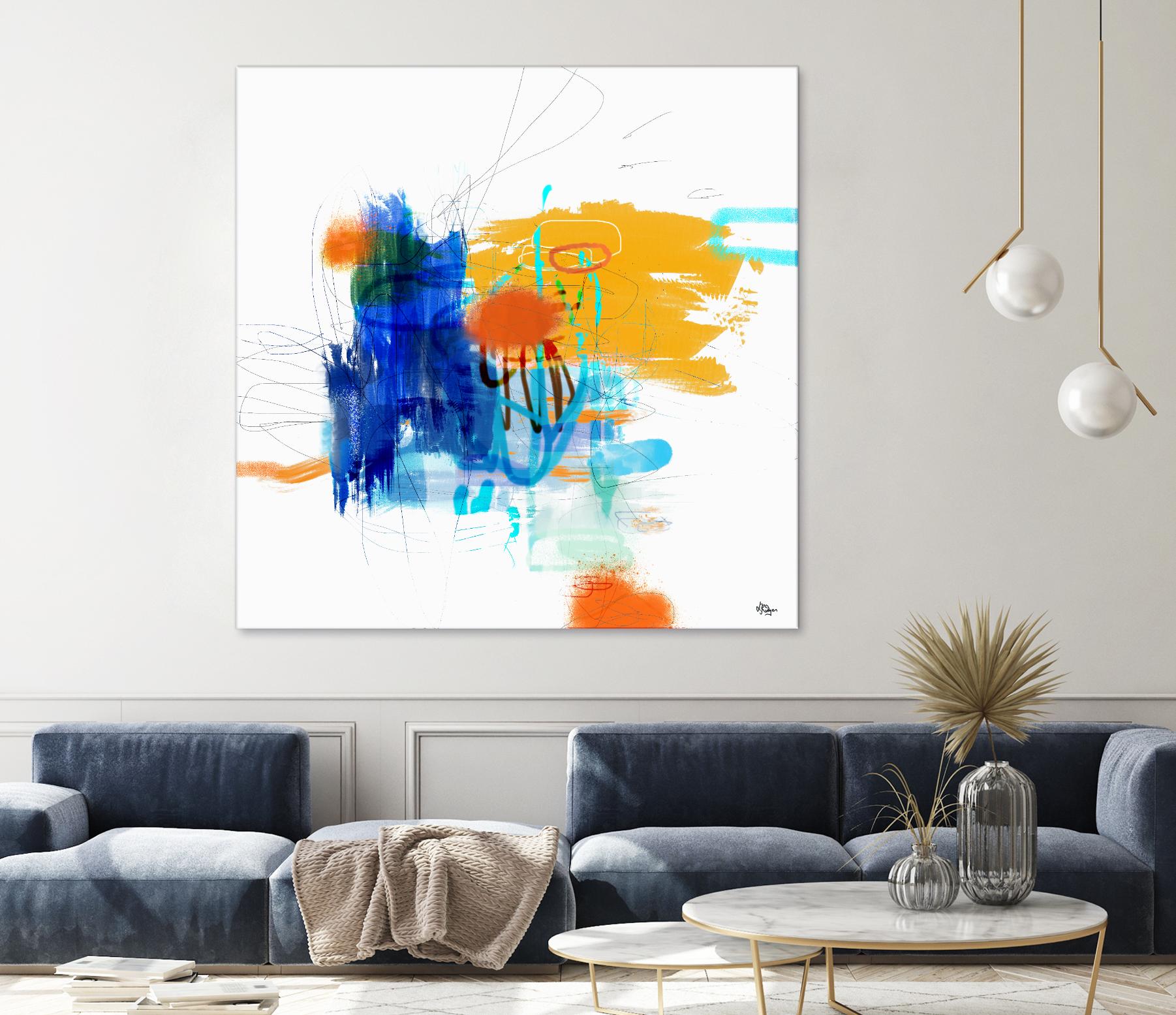 Loving Life VI by Lisa Ridgers on GIANT ART - yellows, blues abstract