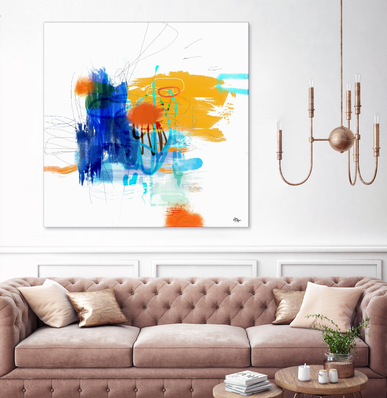 Loving Life VI by Lisa Ridgers on GIANT ART - yellows, blues abstract