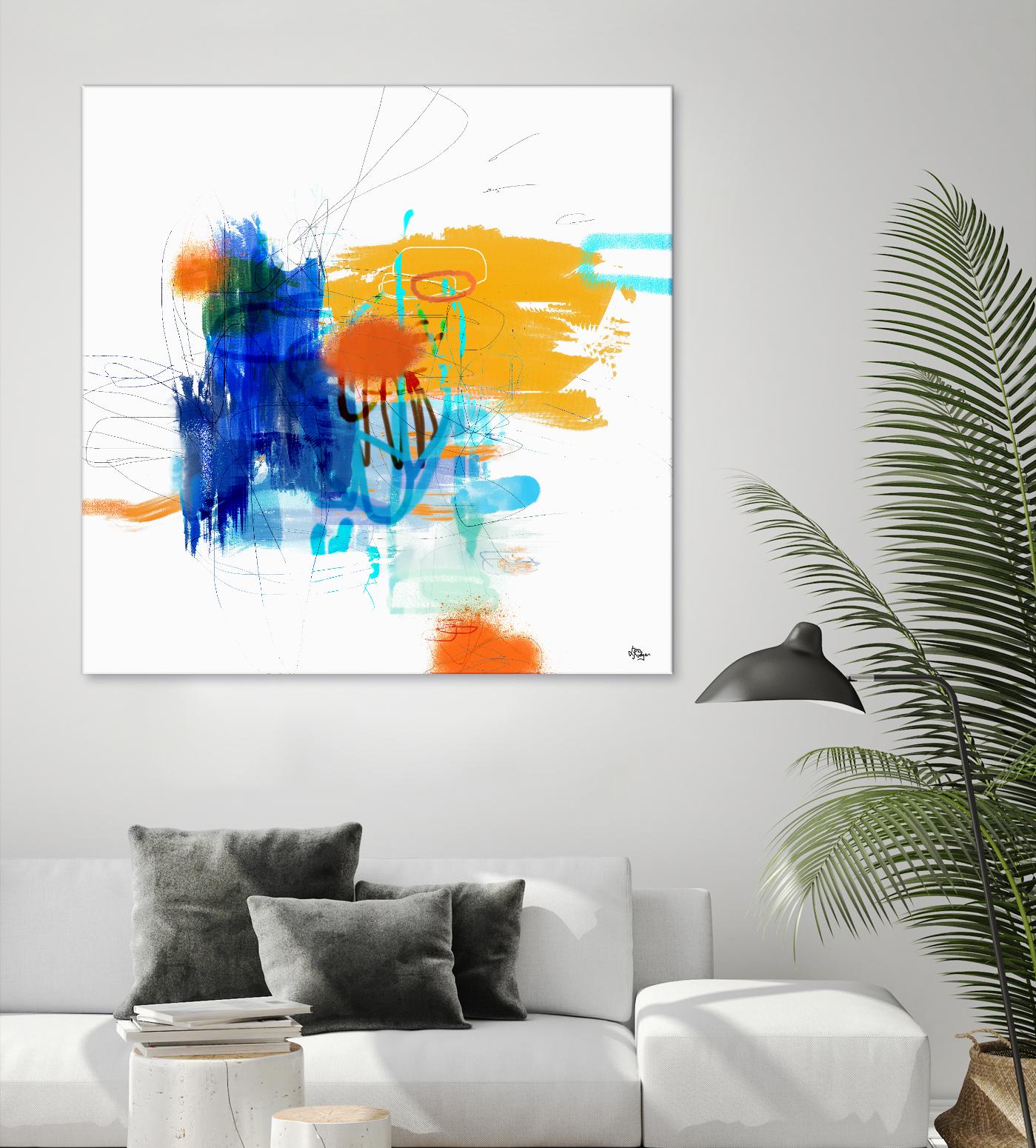 Loving Life VI by Lisa Ridgers on GIANT ART - yellows, blues abstract