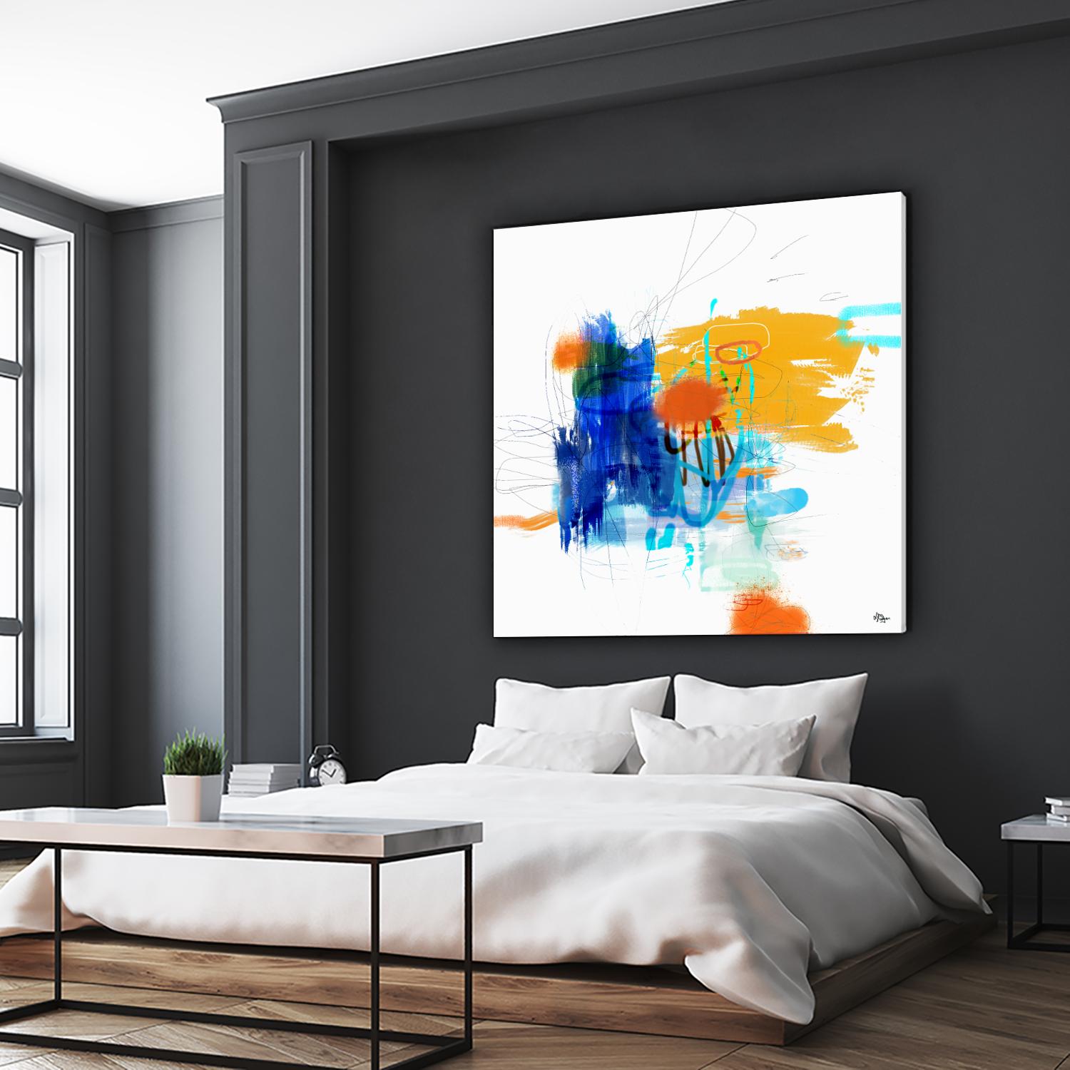 Loving Life VI by Lisa Ridgers on GIANT ART - yellows, blues abstract