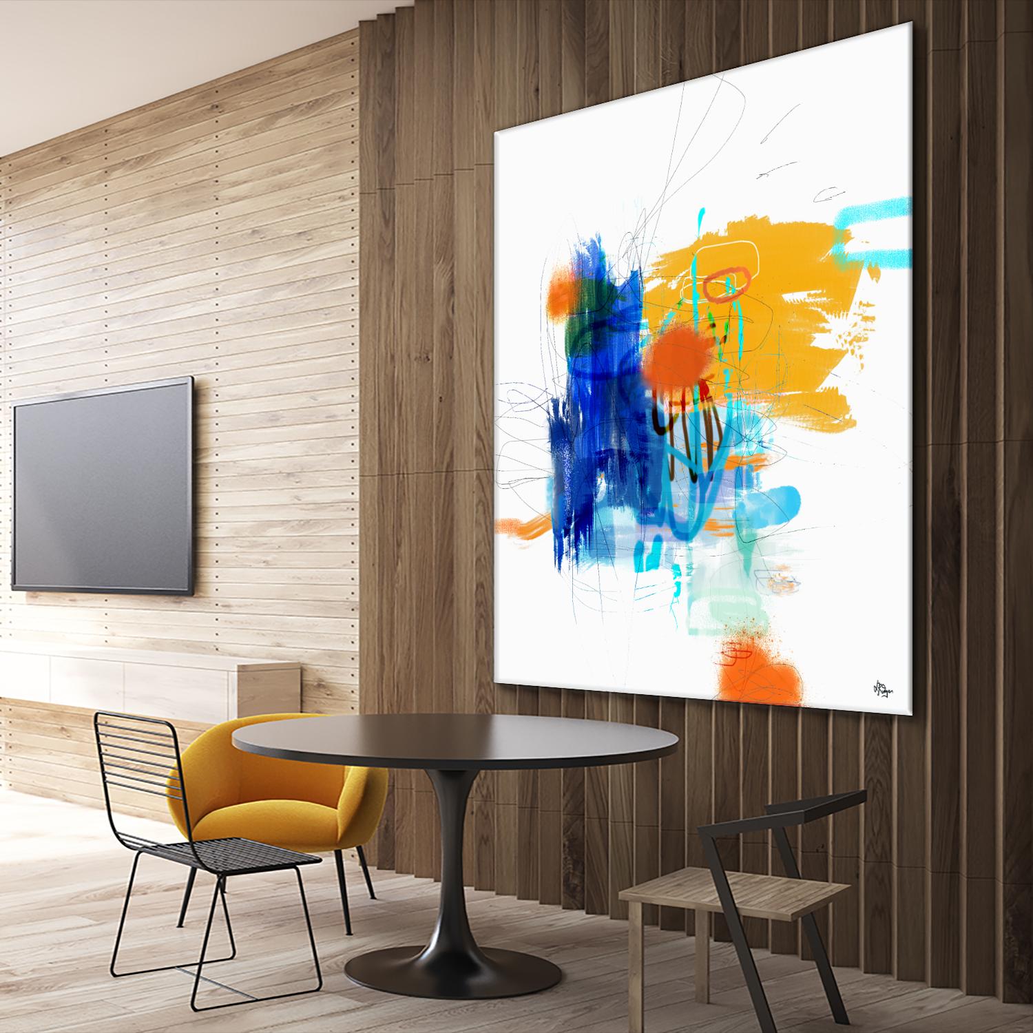 Loving Life VI by Lisa Ridgers on GIANT ART - yellows, blues abstract