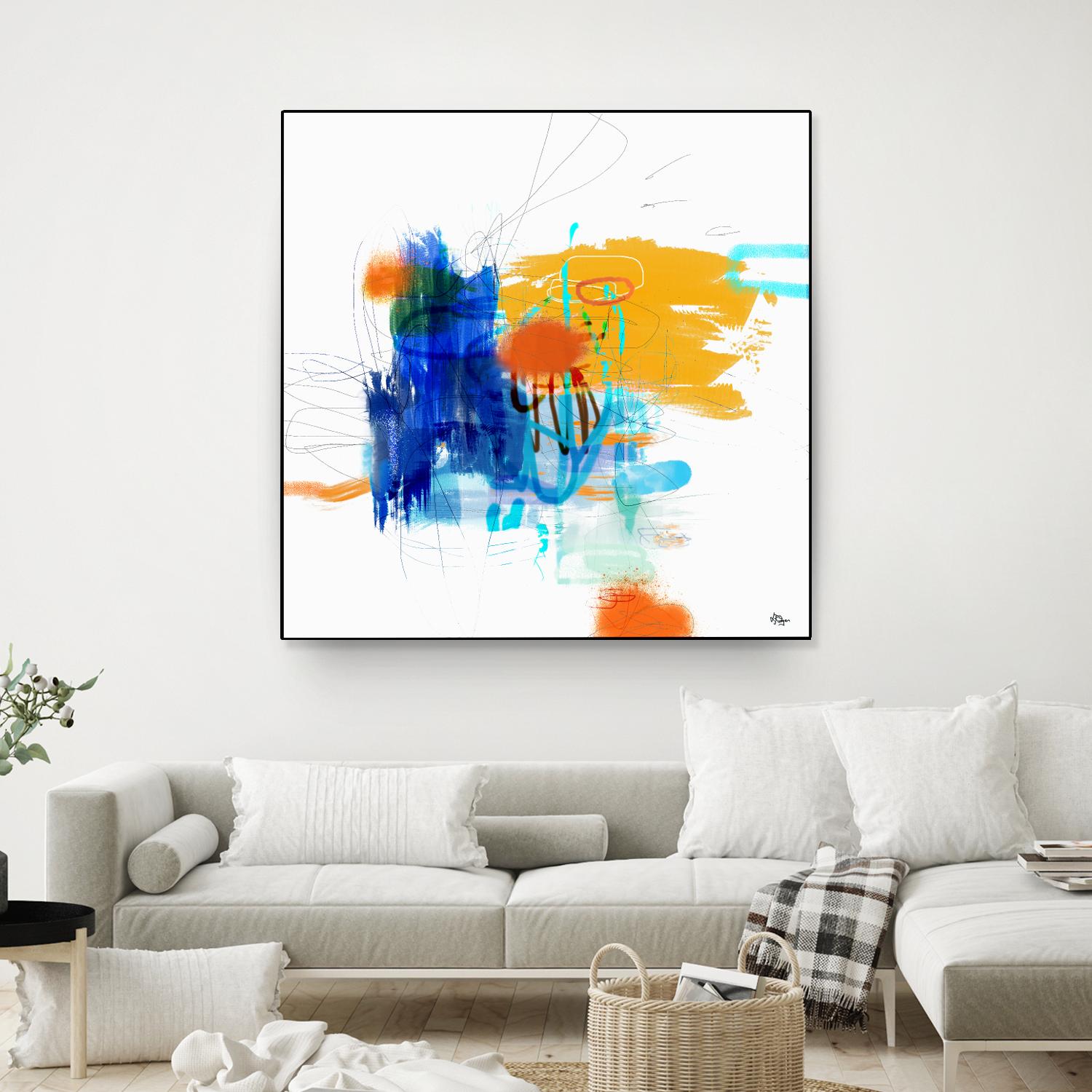 Loving Life VI by Lisa Ridgers on GIANT ART - yellows, blues abstract
