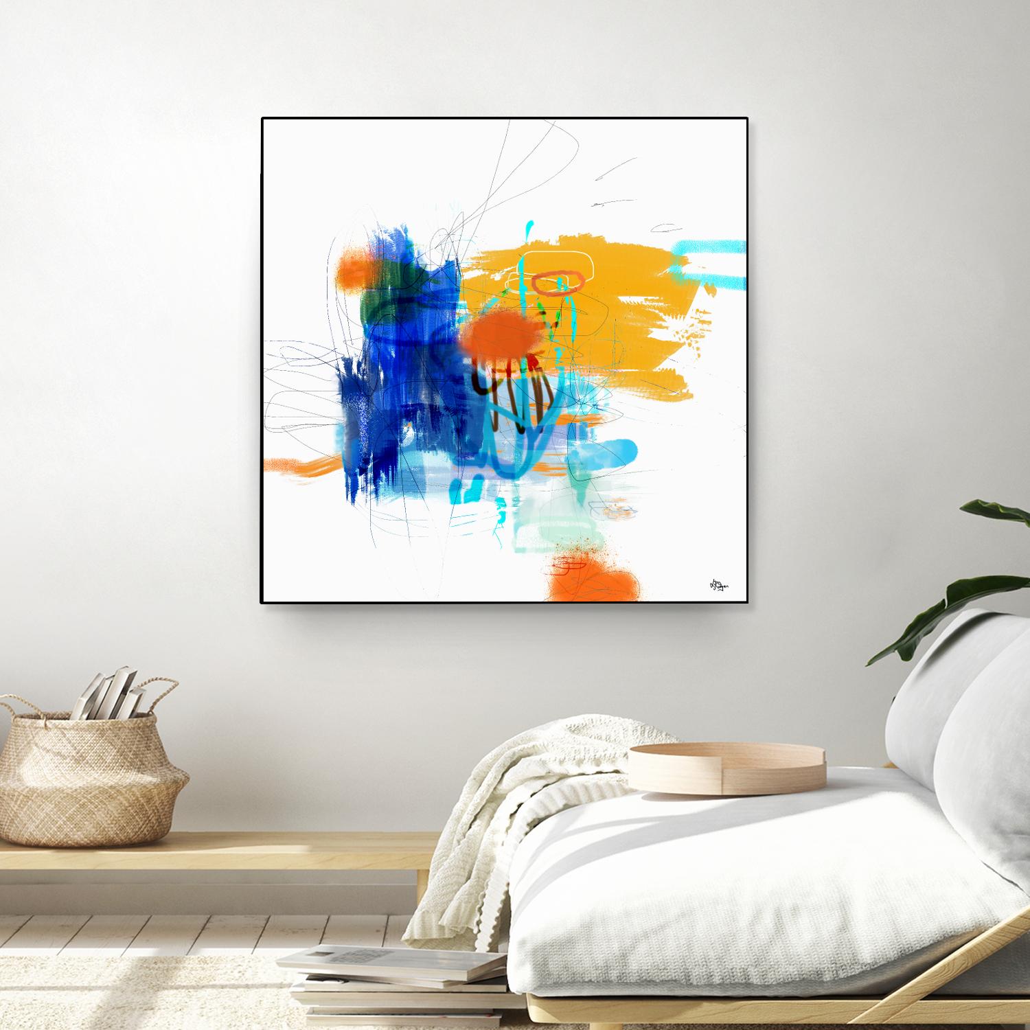 Loving Life VI by Lisa Ridgers on GIANT ART - yellows, blues abstract