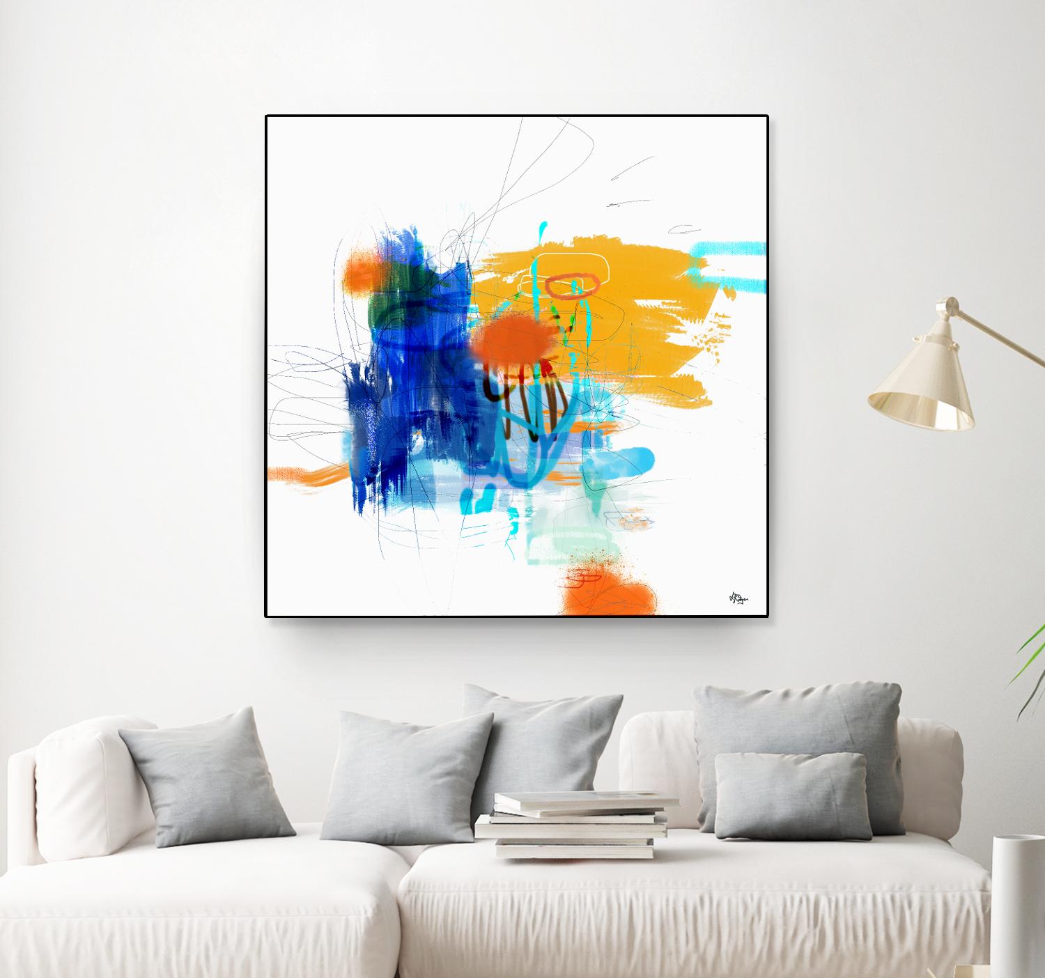 Loving Life VI by Lisa Ridgers on GIANT ART - yellows, blues abstract