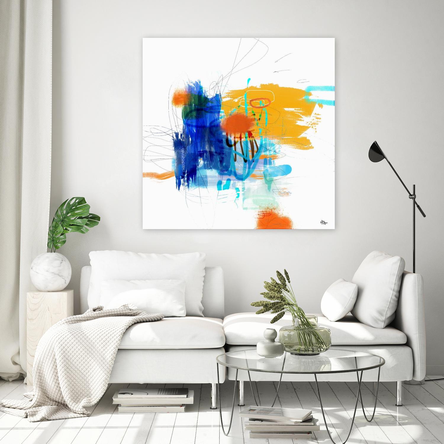 Loving Life VI by Lisa Ridgers on GIANT ART - yellows, blues abstract