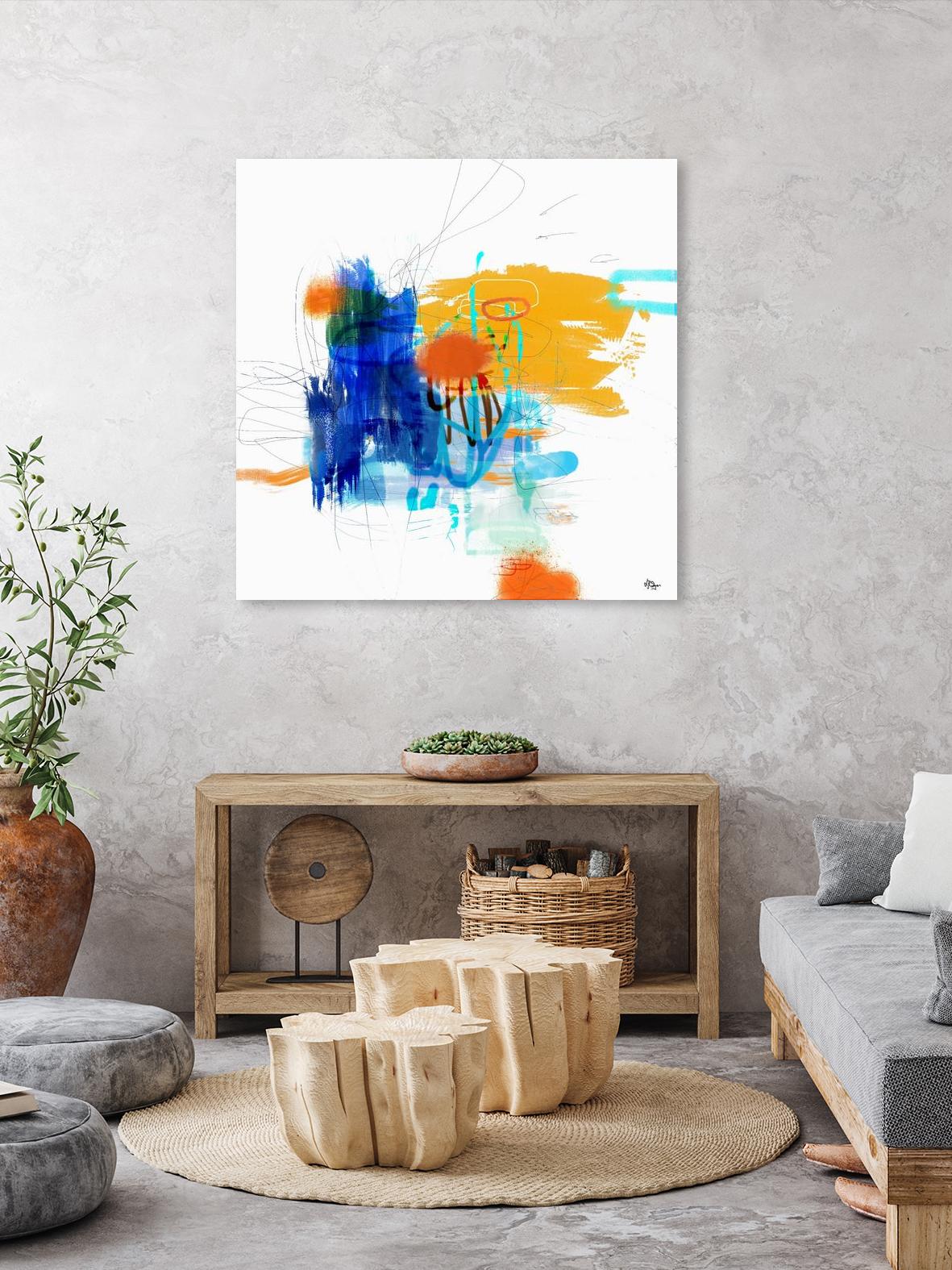 Loving Life VI by Lisa Ridgers on GIANT ART - yellows, blues abstract