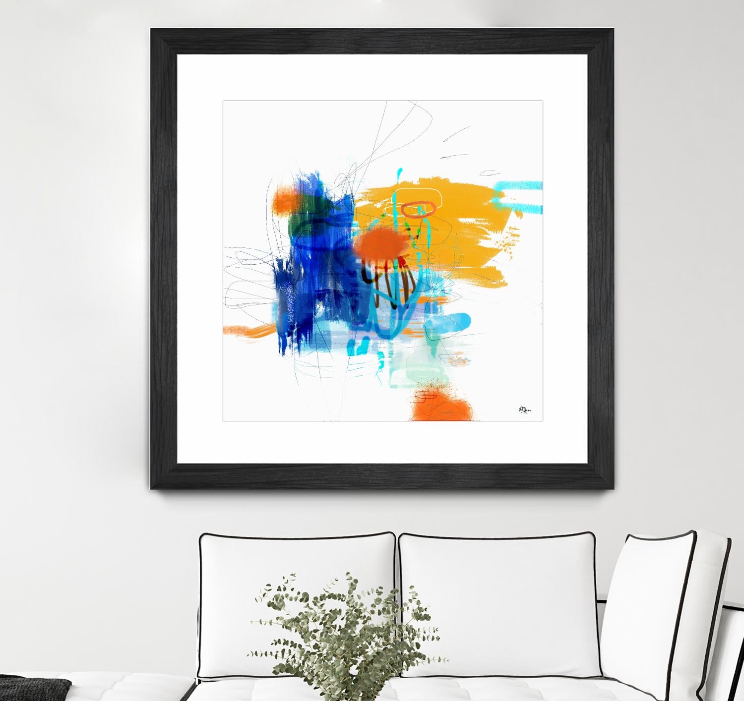 Loving Life VI by Lisa Ridgers on GIANT ART - yellows, blues abstract