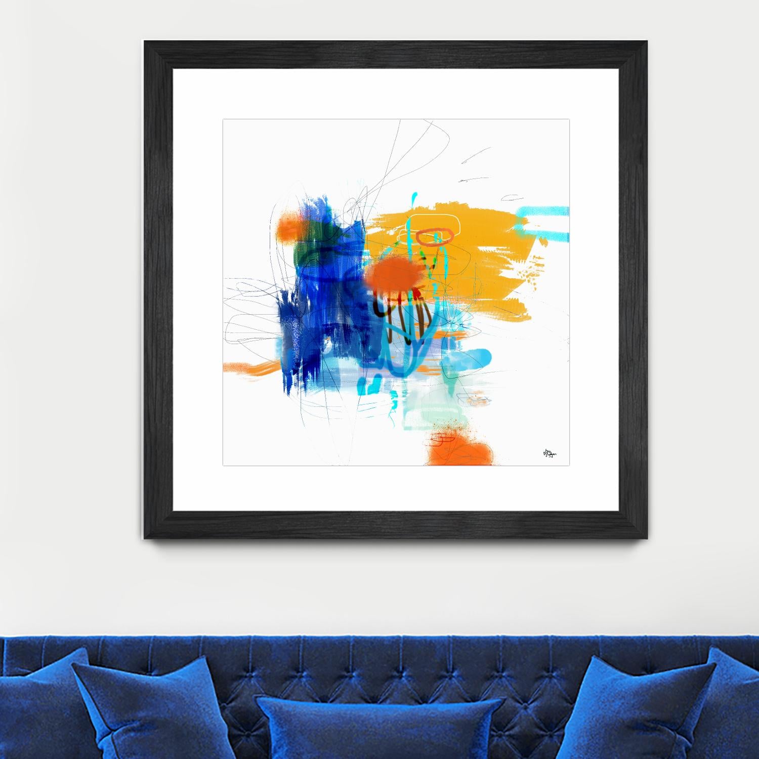 Loving Life VI by Lisa Ridgers on GIANT ART - yellows, blues abstract