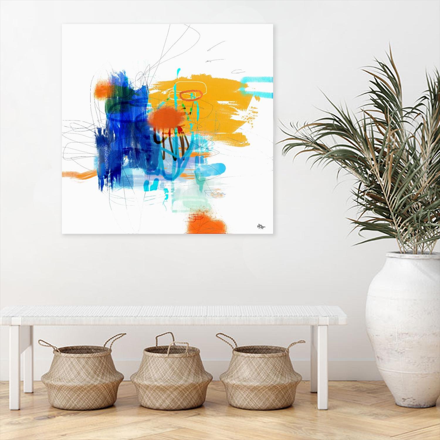 Loving Life VI by Lisa Ridgers on GIANT ART - yellows, blues abstract