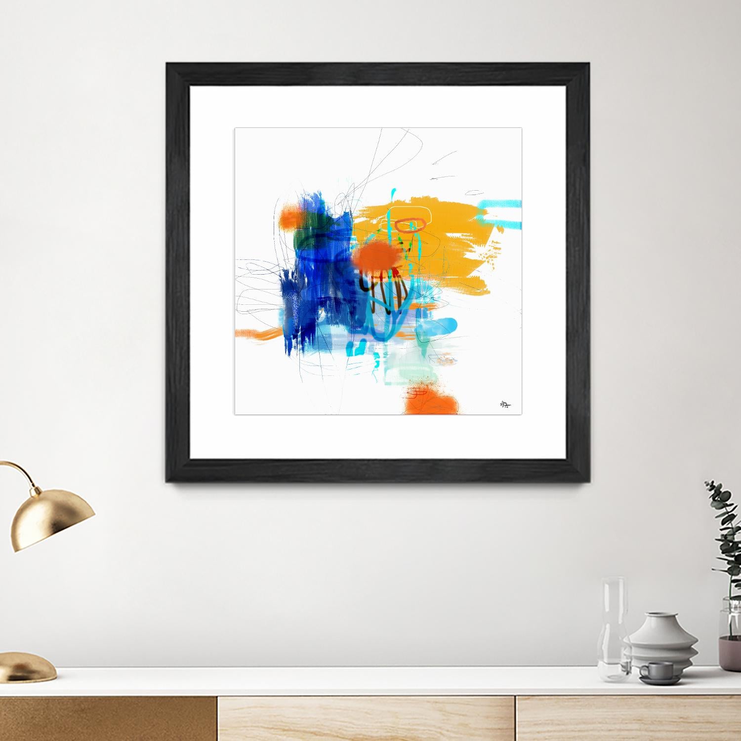 Loving Life VI by Lisa Ridgers on GIANT ART - yellows, blues abstract