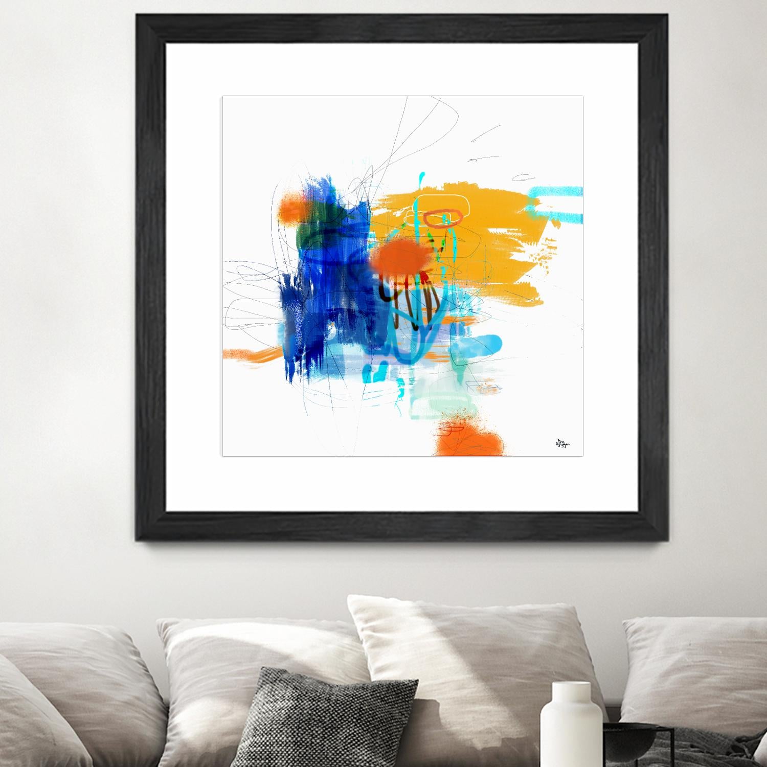Loving Life VI by Lisa Ridgers on GIANT ART - yellows, blues abstract