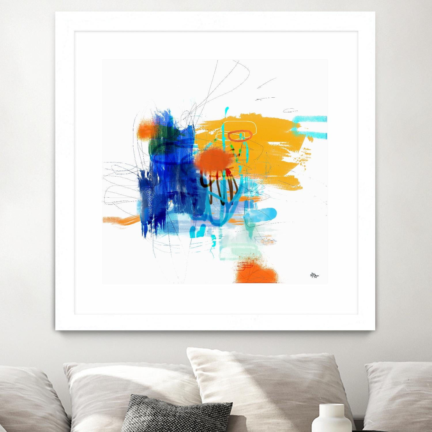 Loving Life VI by Lisa Ridgers on GIANT ART - yellows, blues abstract