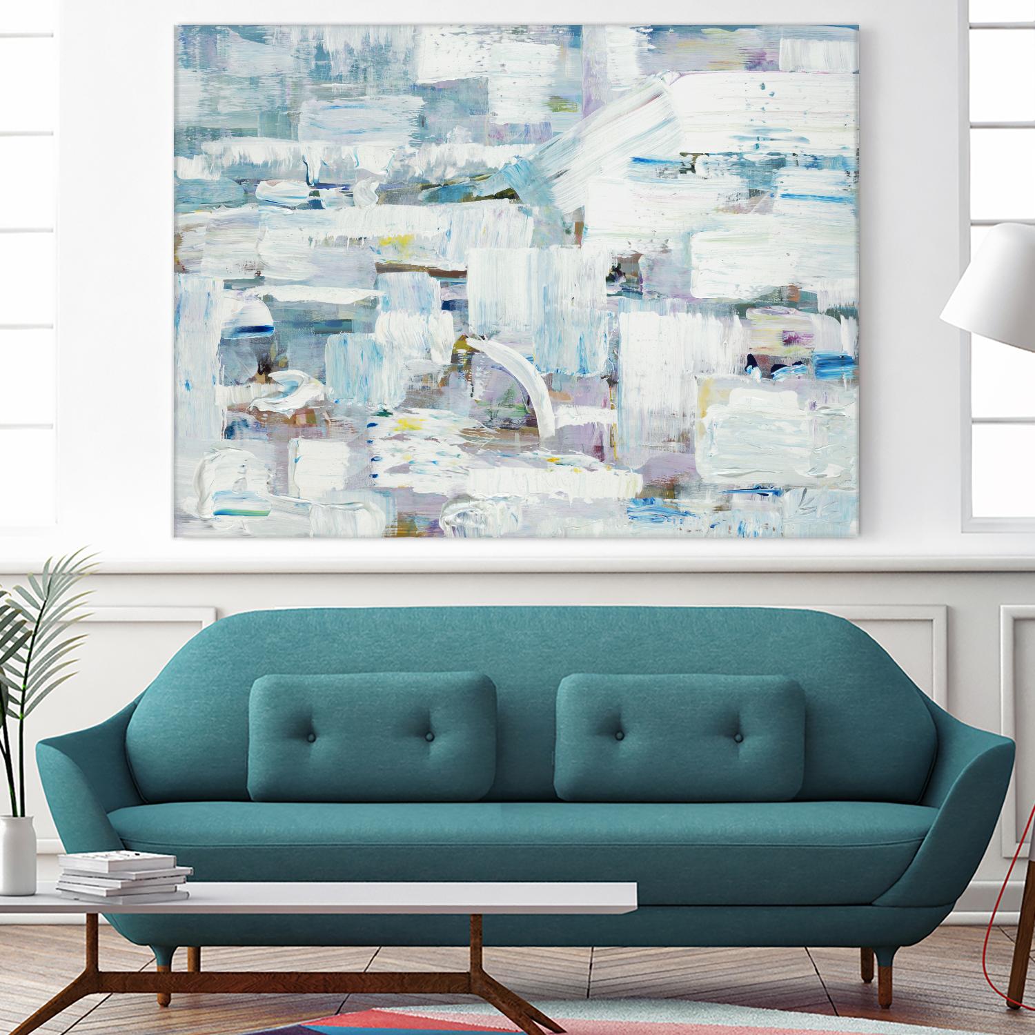 Busy Beach Day by Booke Borcherding on GIANT ART - whites & creams abstract
