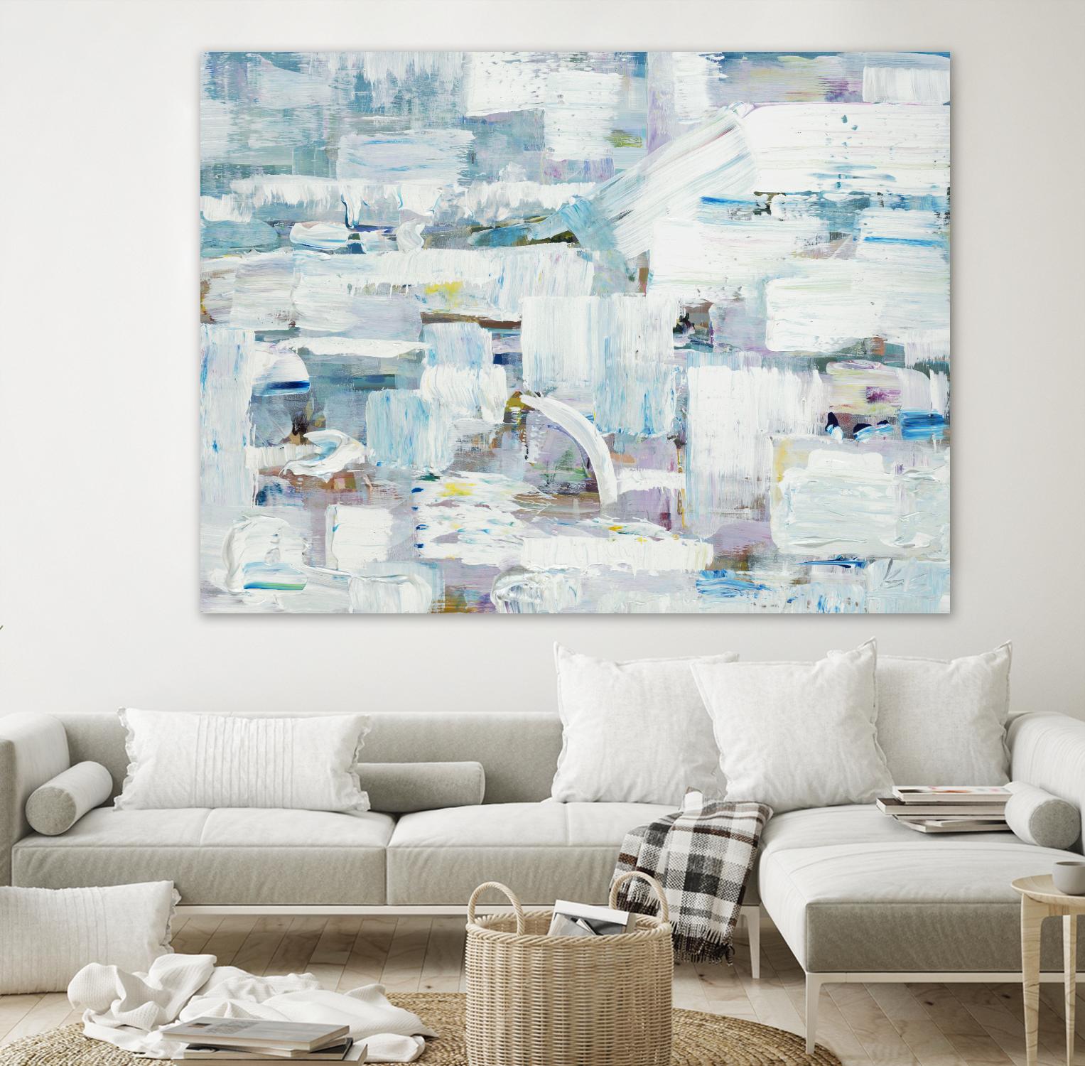 Busy Beach Day by Booke Borcherding on GIANT ART - whites & creams abstract