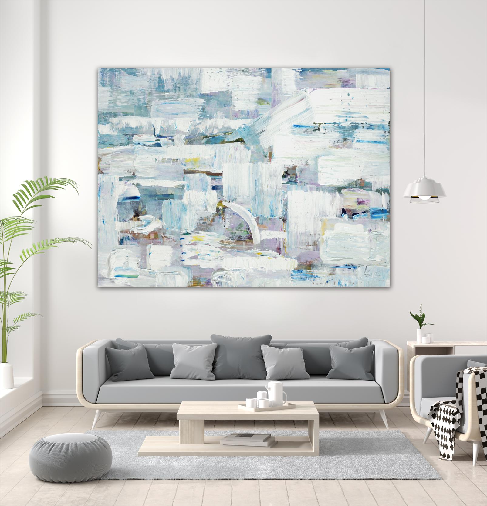 Busy Beach Day by Booke Borcherding on GIANT ART - whites & creams abstract