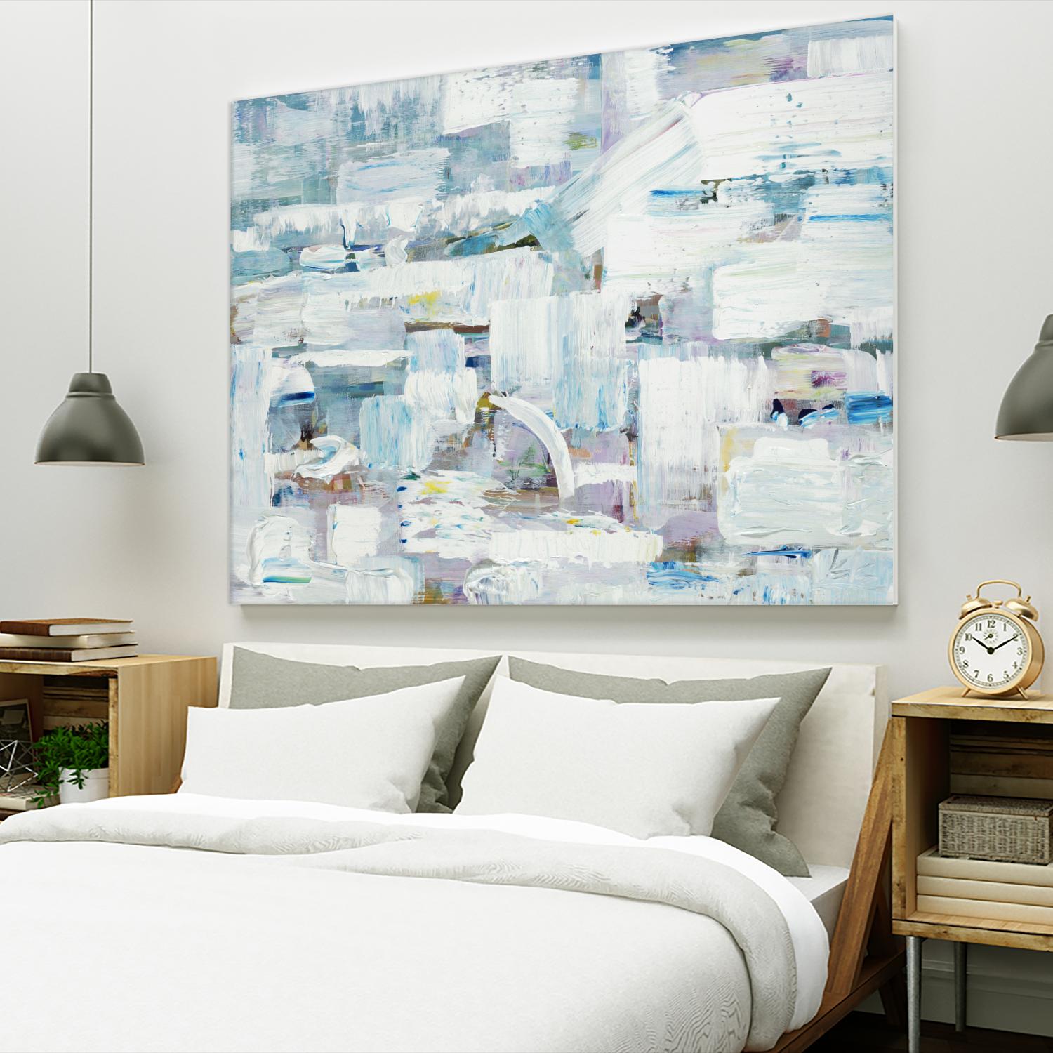Busy Beach Day by Booke Borcherding on GIANT ART - whites & creams abstract