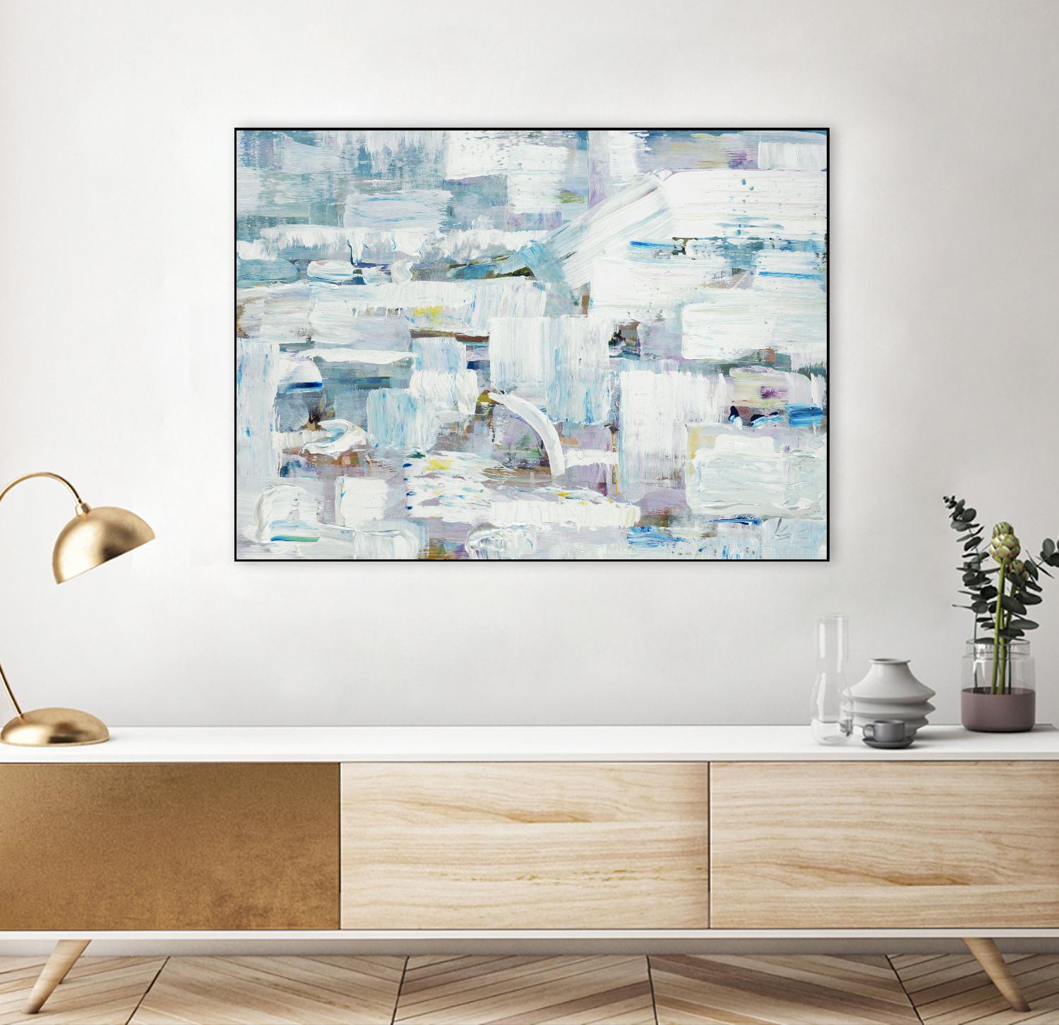 Busy Beach Day by Booke Borcherding on GIANT ART - whites & creams abstract