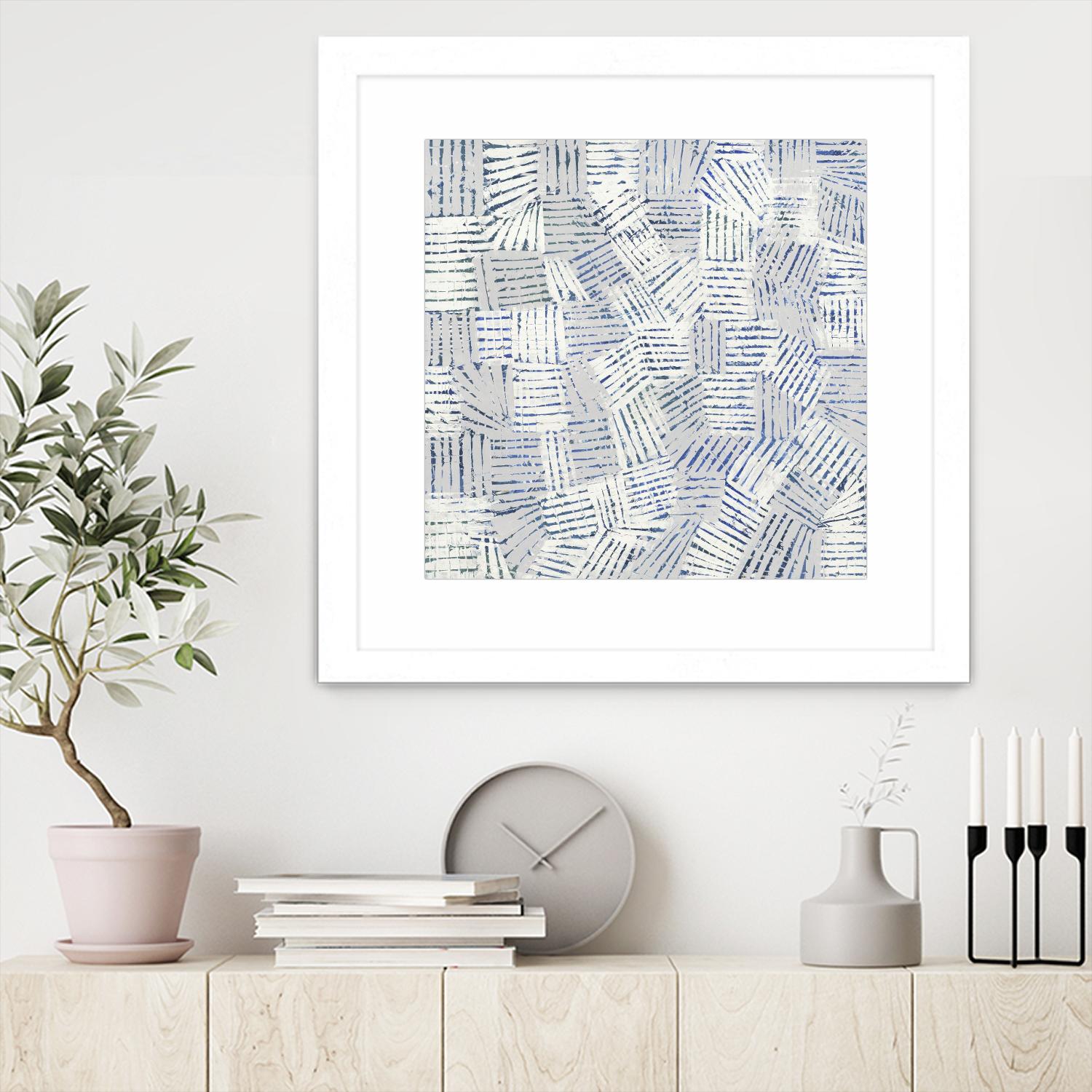 Thrive by John Burrows on GIANT ART - blue geometric shapes shapes