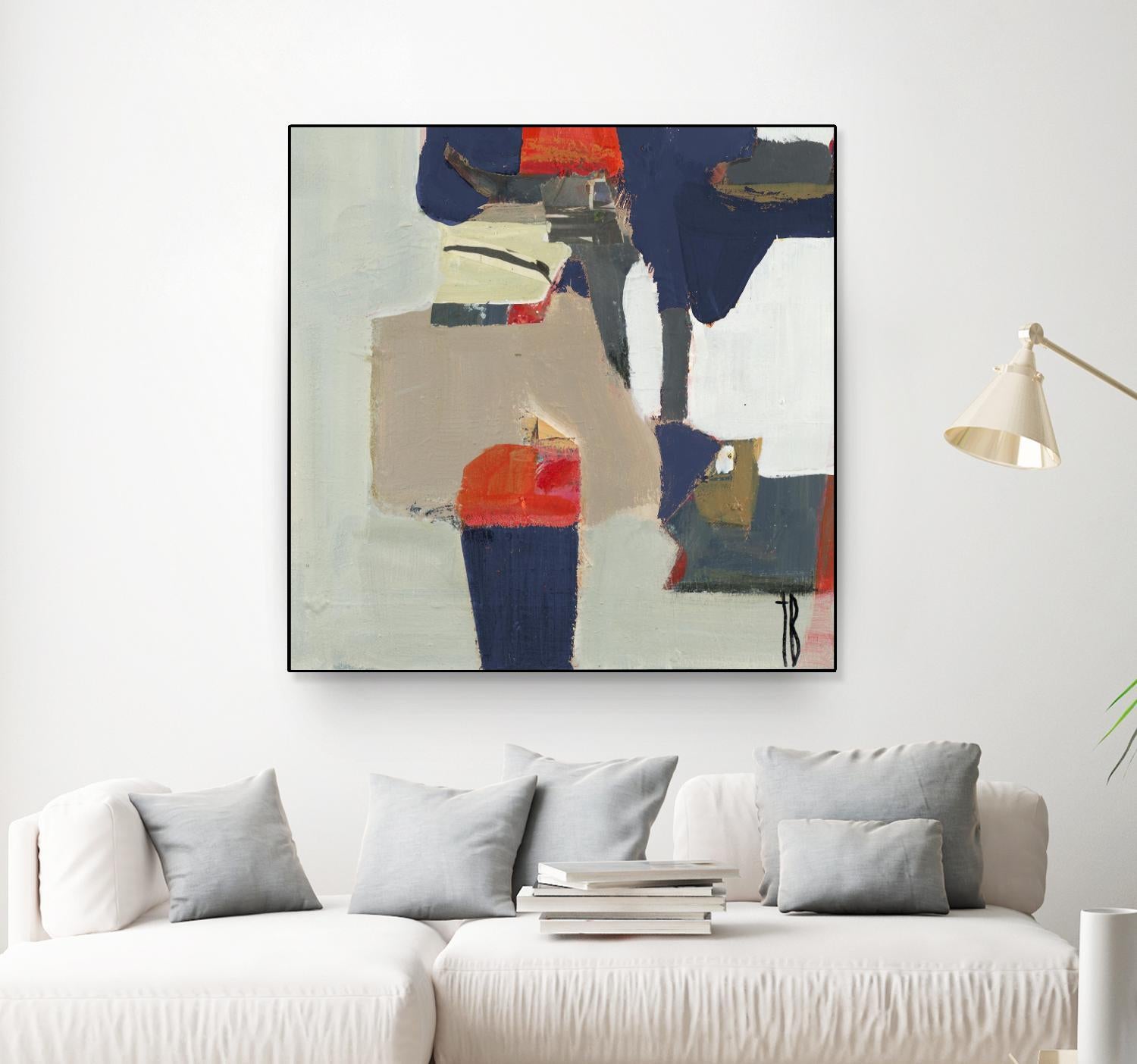 Orange Crush V9 by Terri Burris on GIANT ART - whites & creams abstract geometric